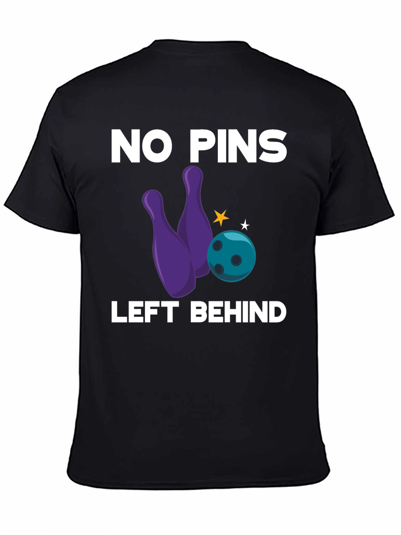 No Pins Left Behind Bowling Graphic Tee
