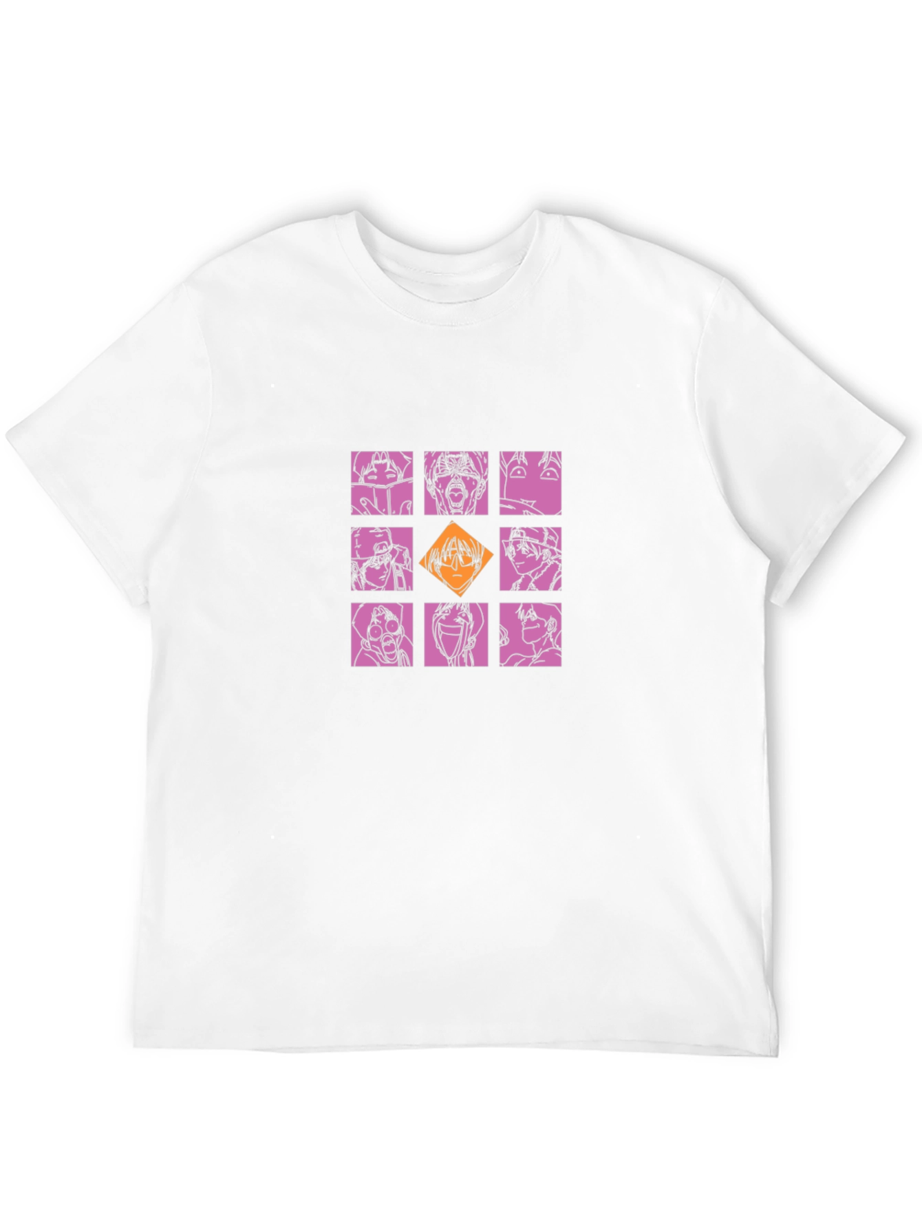Graphic Print Crew Neck T-Shirt - Anime Style