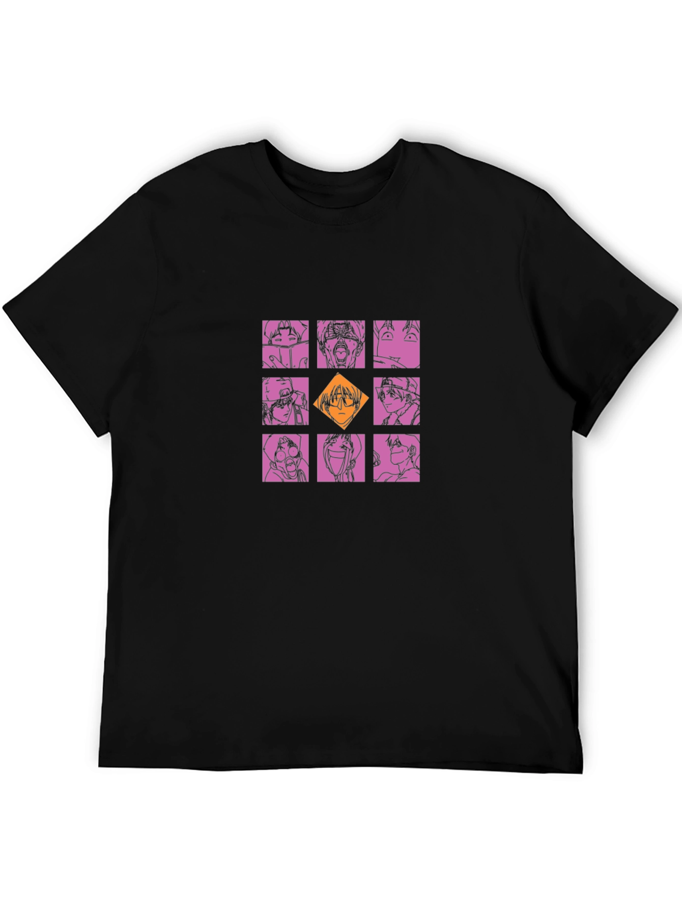 Graphic Print Crew Neck T-Shirt - Anime Style