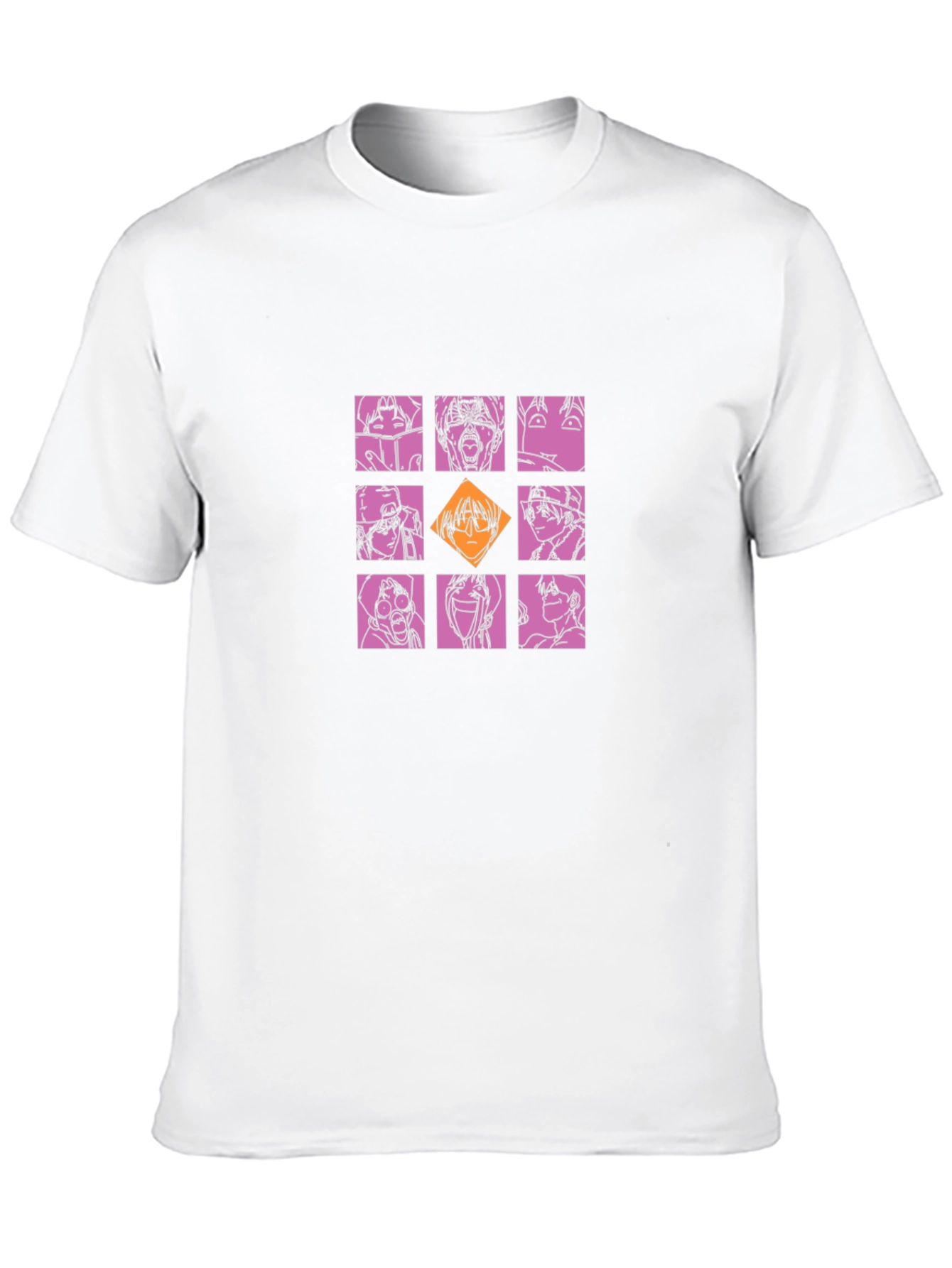Graphic Print Crew Neck T-Shirt - Anime Style