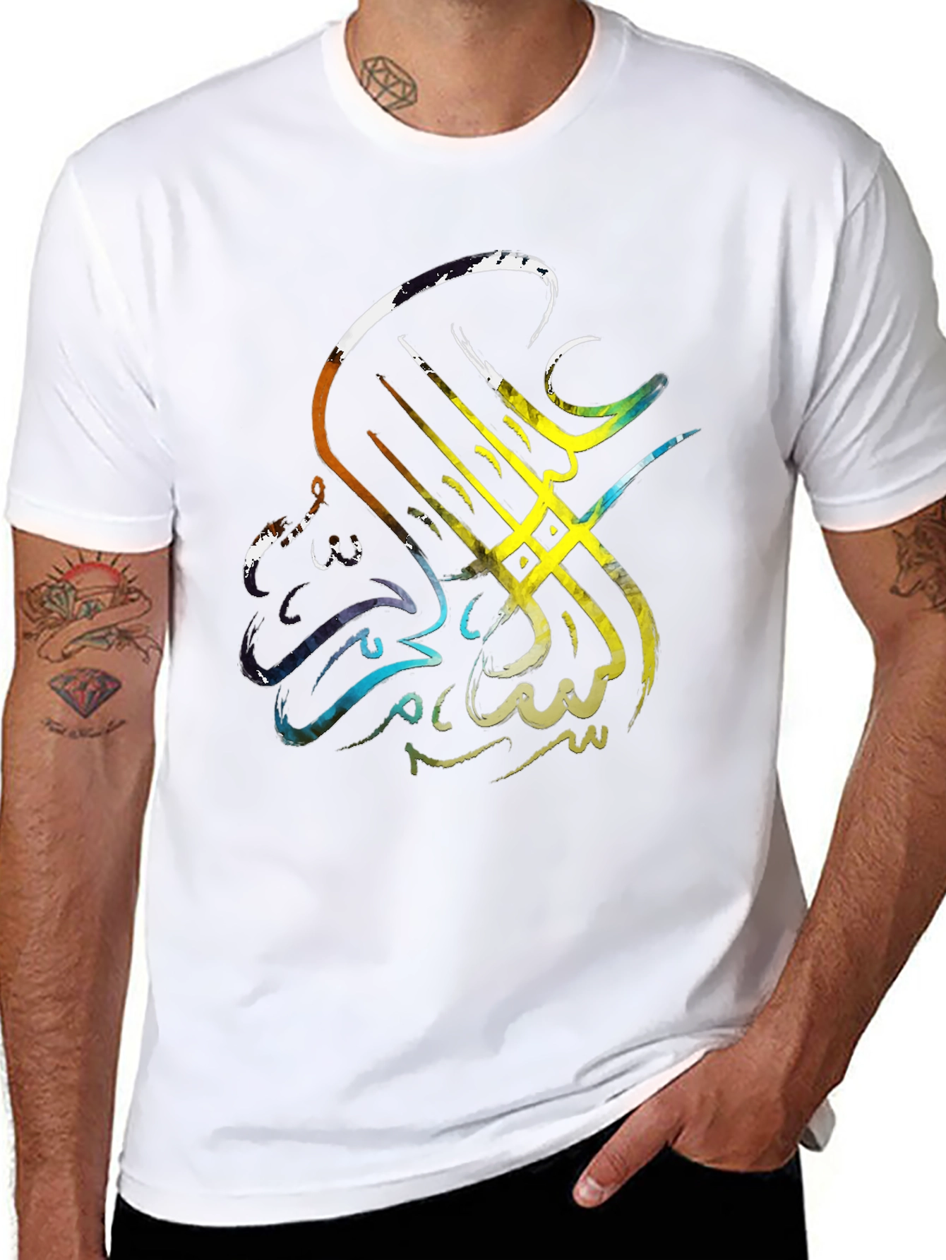 Arabic Calligraphy Mens Black Graphic Tee