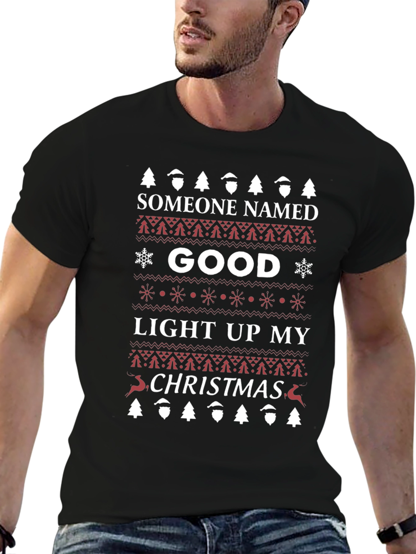 Someone Named Good Christmas Sweater Style T-Shirt