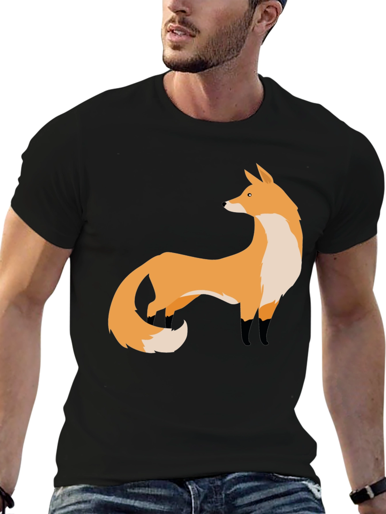 Fox Graphic Black T-Shirt | Stylish Animal Print Tee