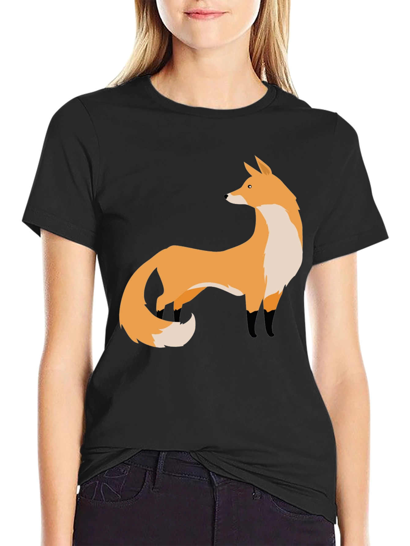 Fox Graphic Black T-Shirt | Stylish Animal Print Tee