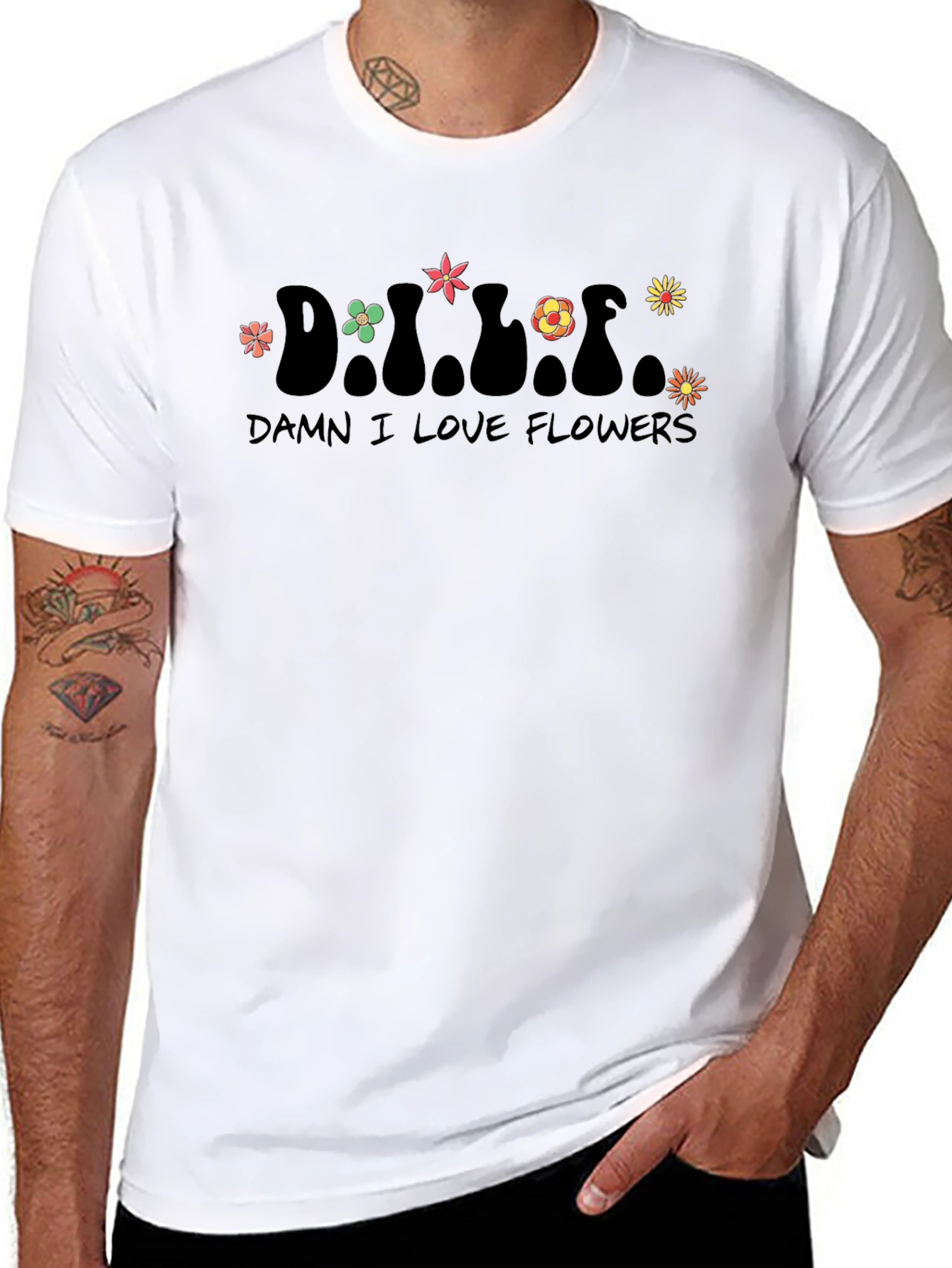 Damn I Love Flowers Graphic T-Shirt - Unisex
