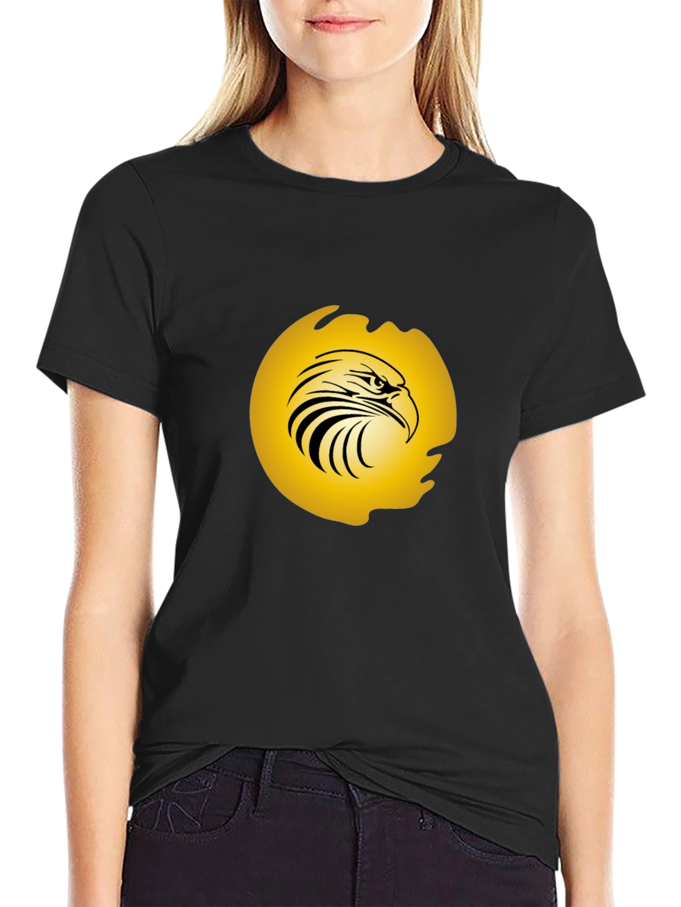 Mens Black Eagle Graphic Tee - Bold & Stylish