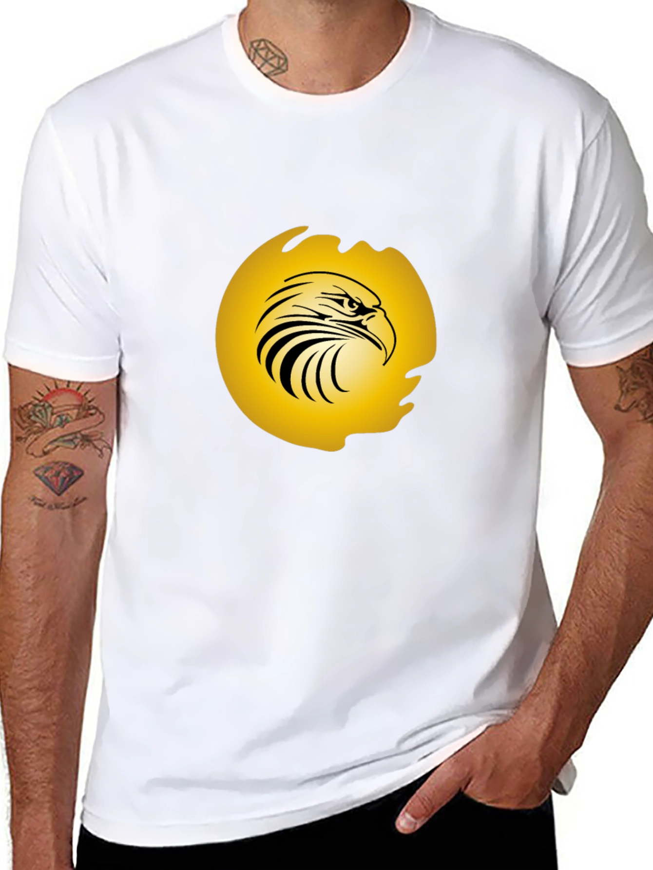 Mens Black Eagle Graphic Tee - Bold & Stylish