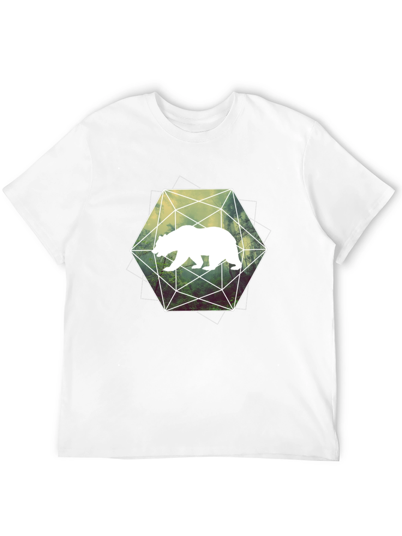Geometric Bear Graphic Tee - Modern Style