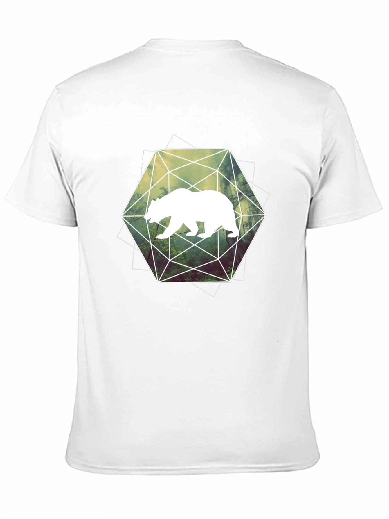 Geometric Bear Graphic Tee - Modern Style
