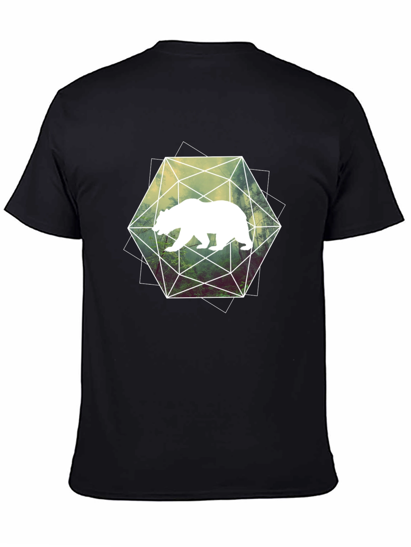 Geometric Bear Graphic Tee - Modern Style