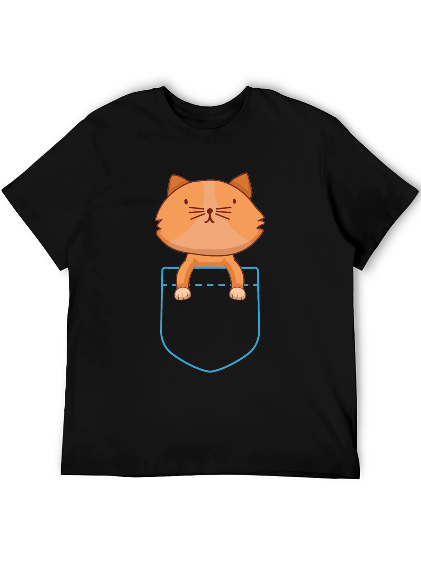 Pocket Cat T-Shirt - Cute Cartoon Kitten Tee