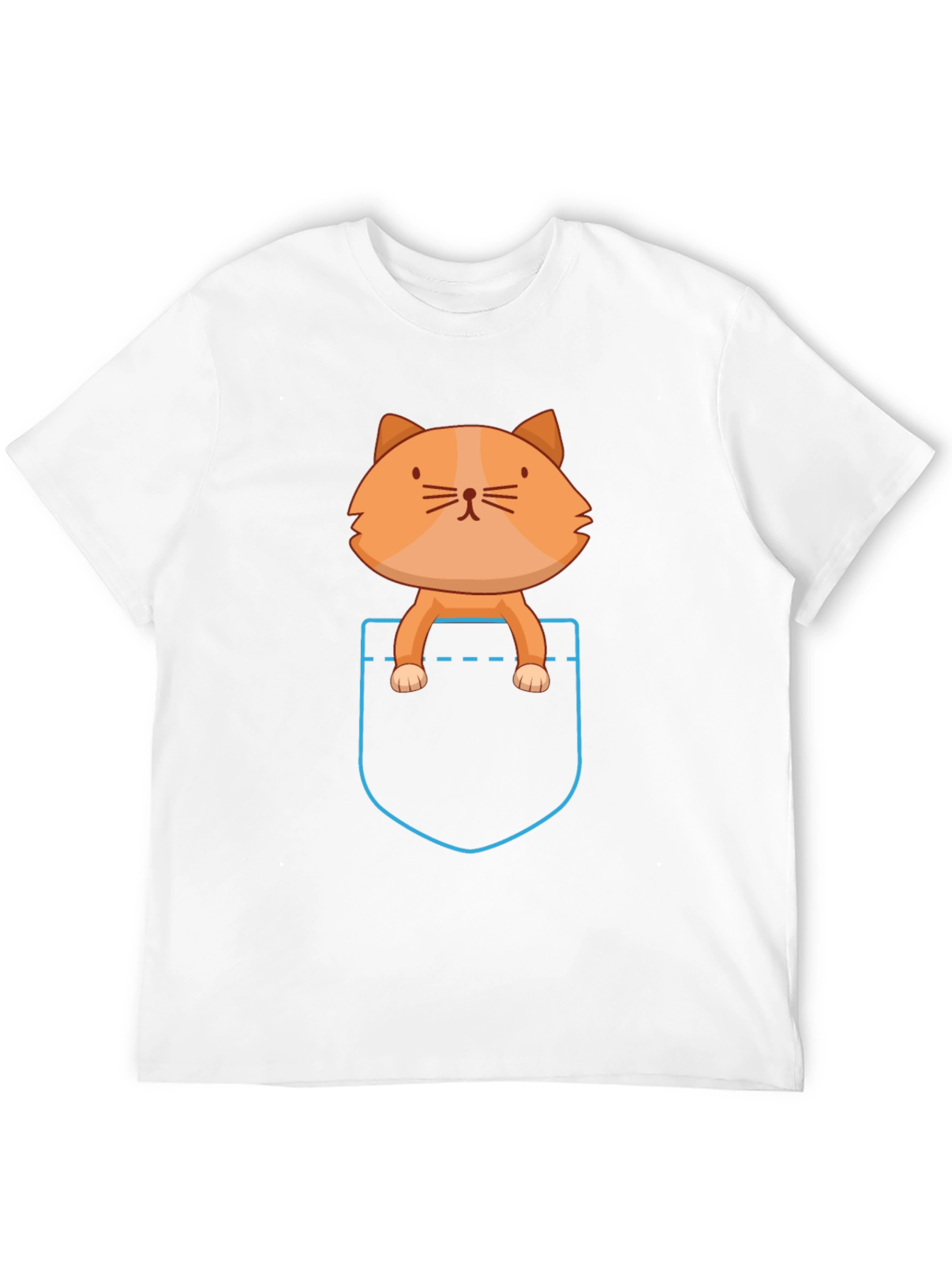 Pocket Cat T-Shirt - Cute Cartoon Kitten Tee