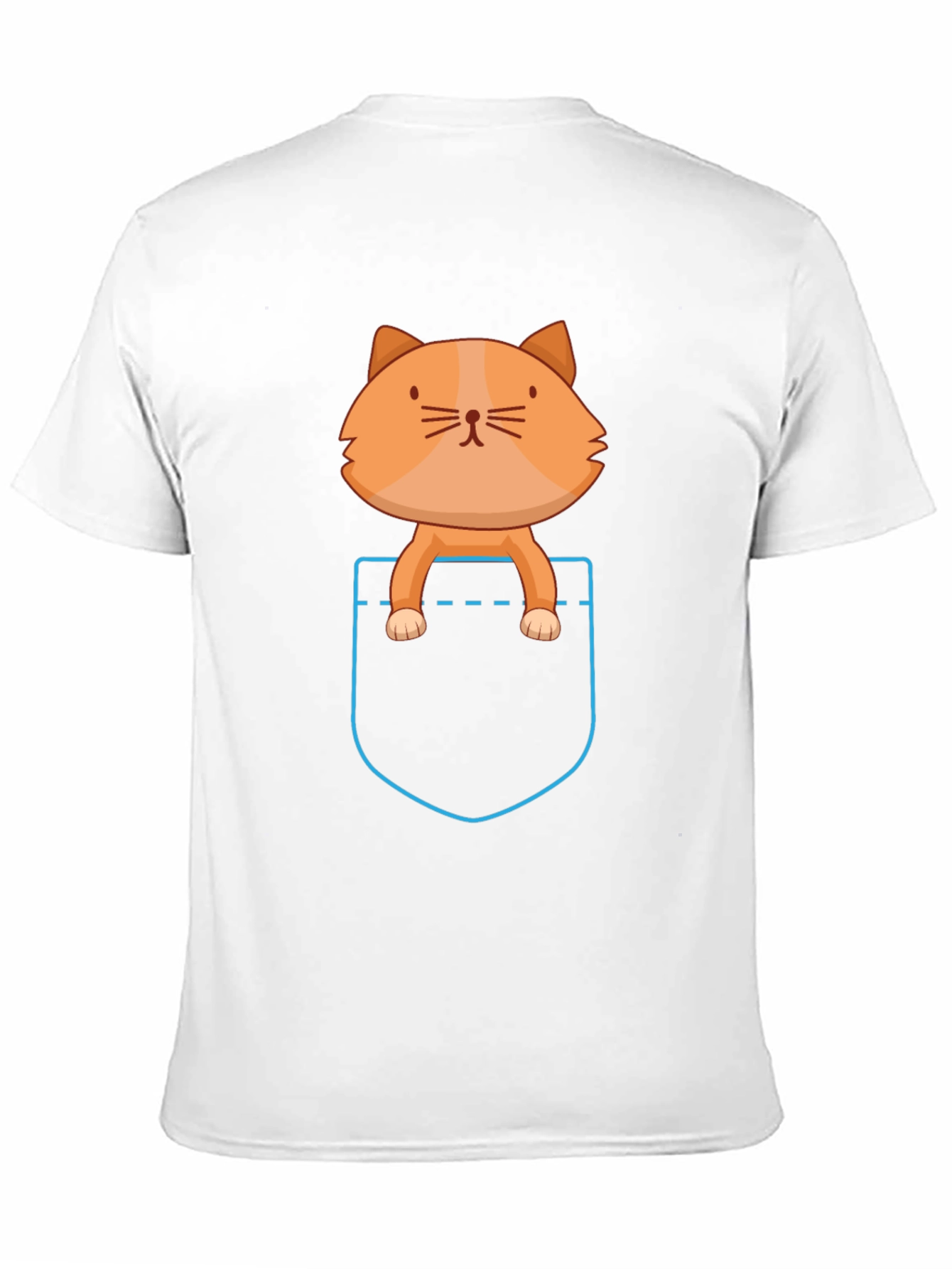 Pocket Cat T-Shirt - Cute Cartoon Kitten Tee