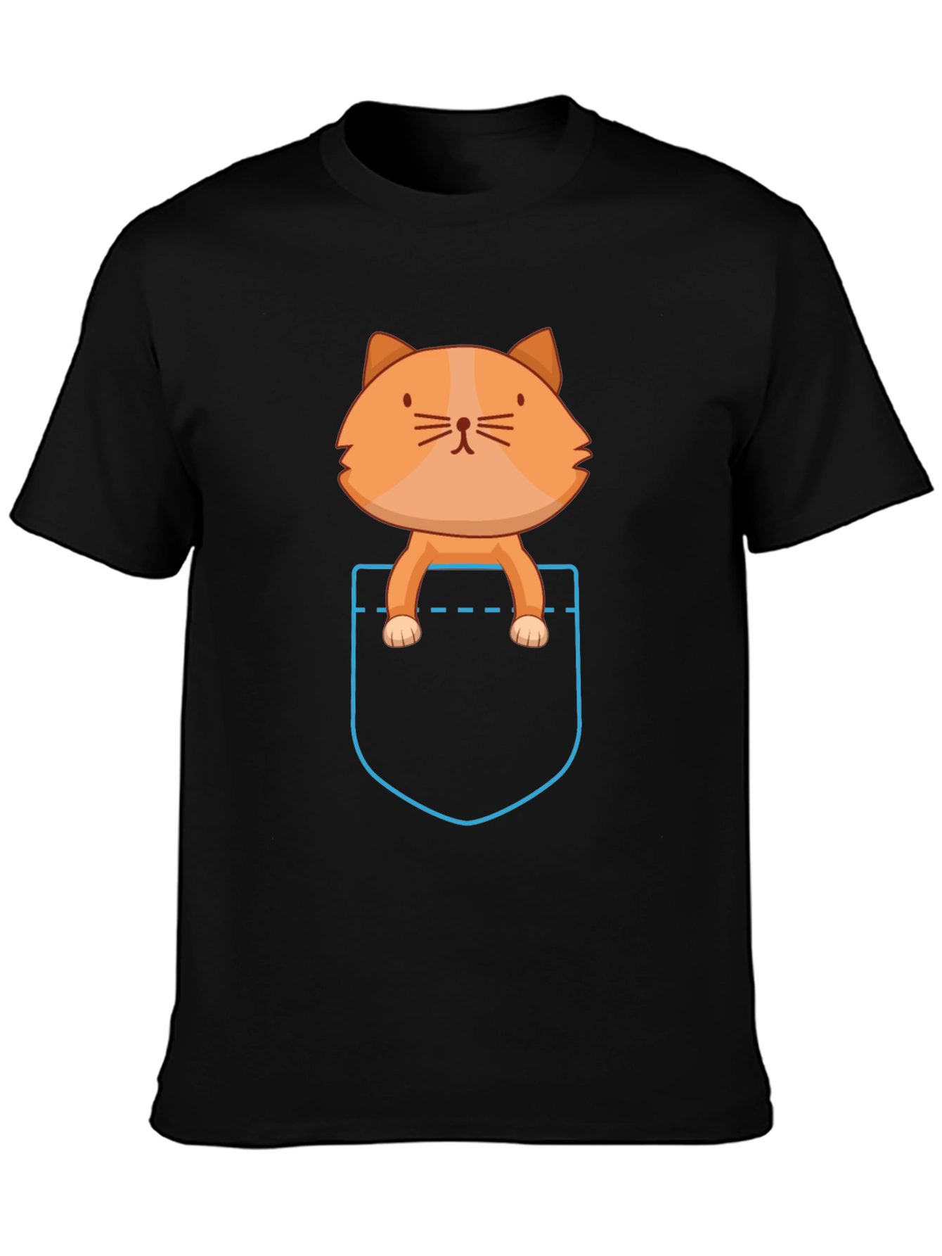 Pocket Cat T-Shirt - Cute Cartoon Kitten Tee
