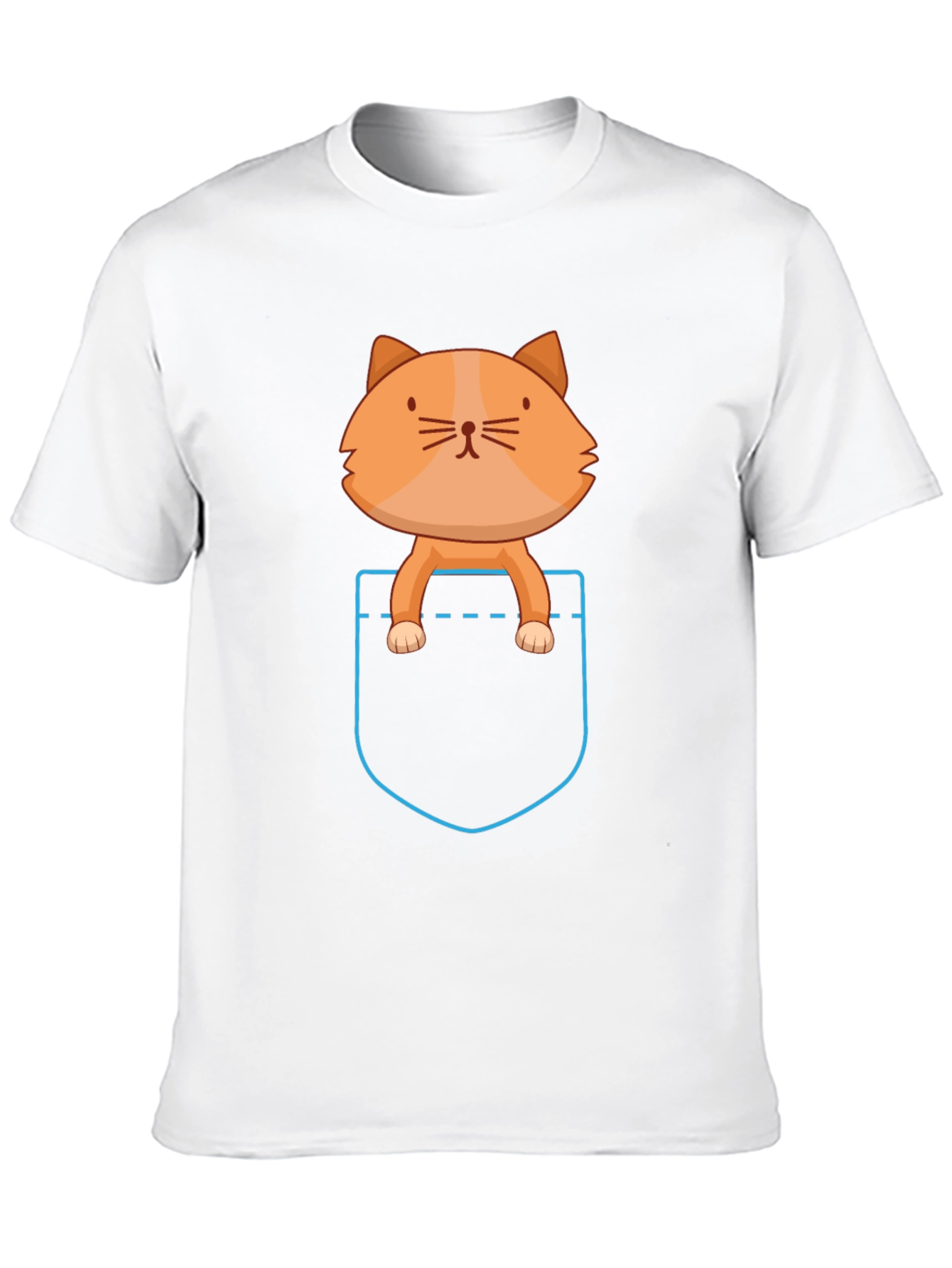 Pocket Cat T-Shirt - Cute Cartoon Kitten Tee