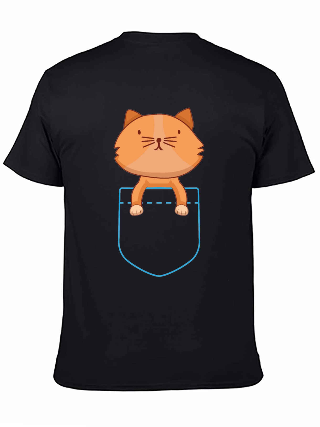 Pocket Cat T-Shirt - Cute Cartoon Kitten Tee