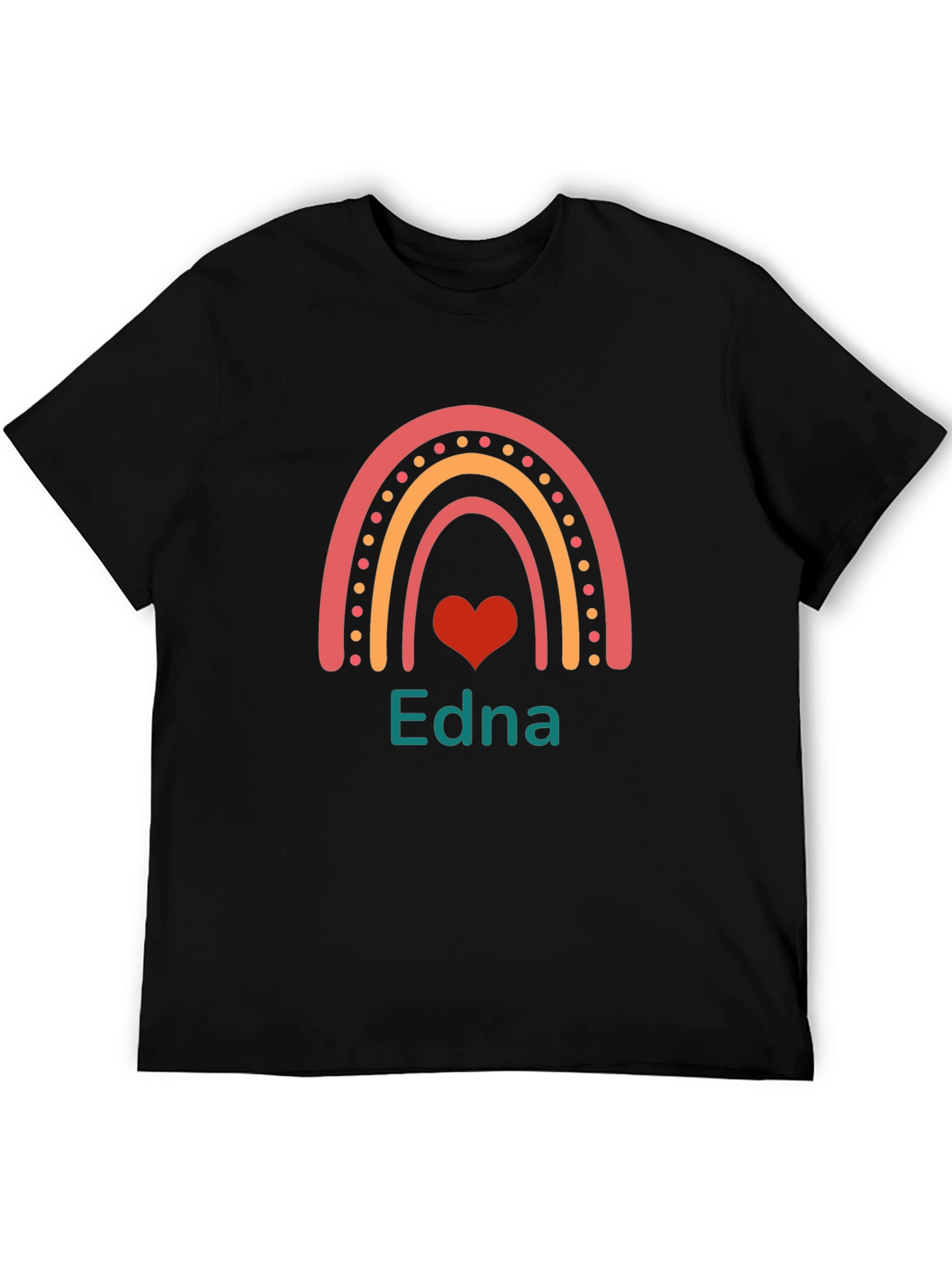 Edna Rainbow Heart Personalized T-Shirt