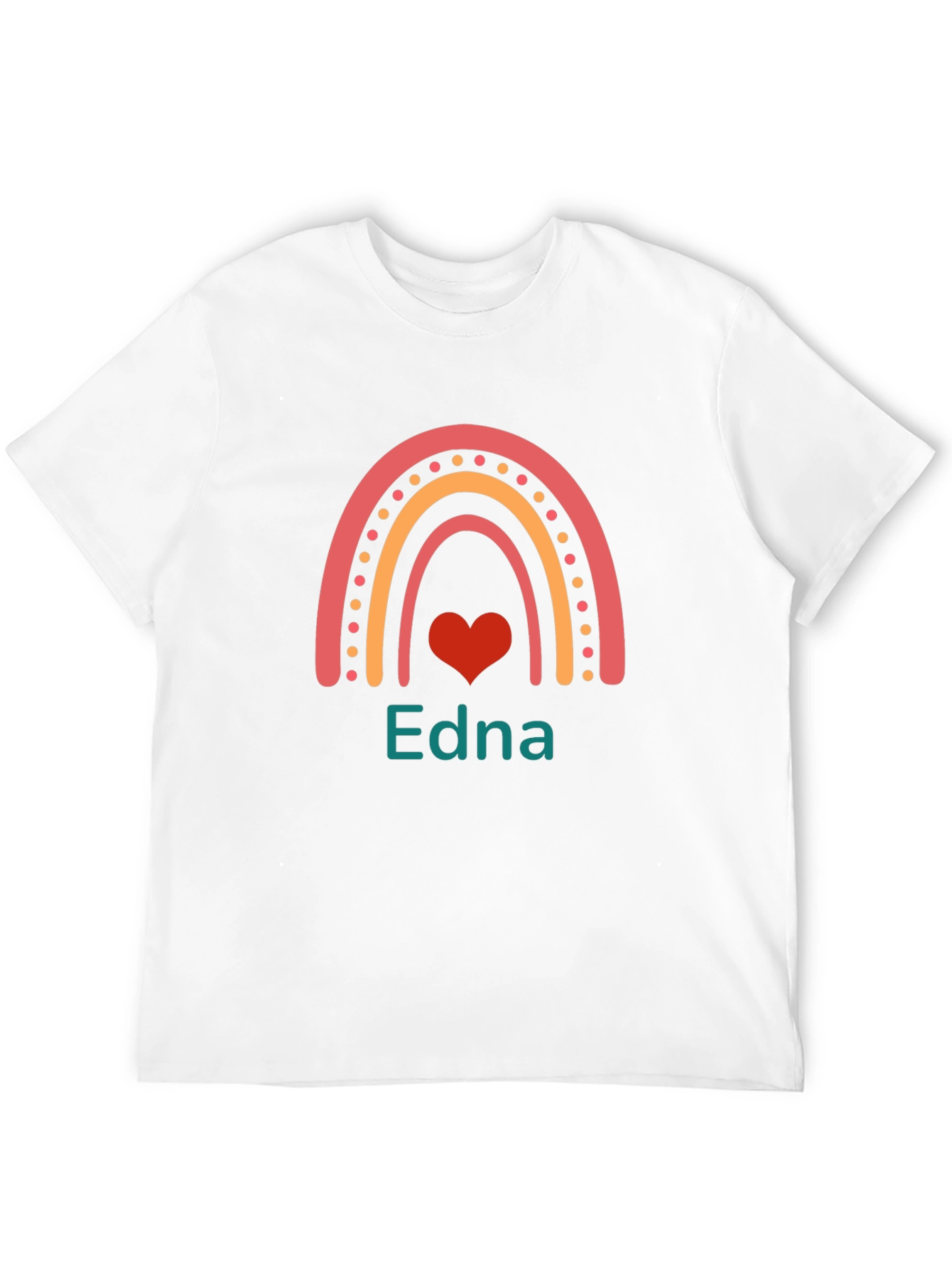 Edna Rainbow Heart Personalized T-Shirt