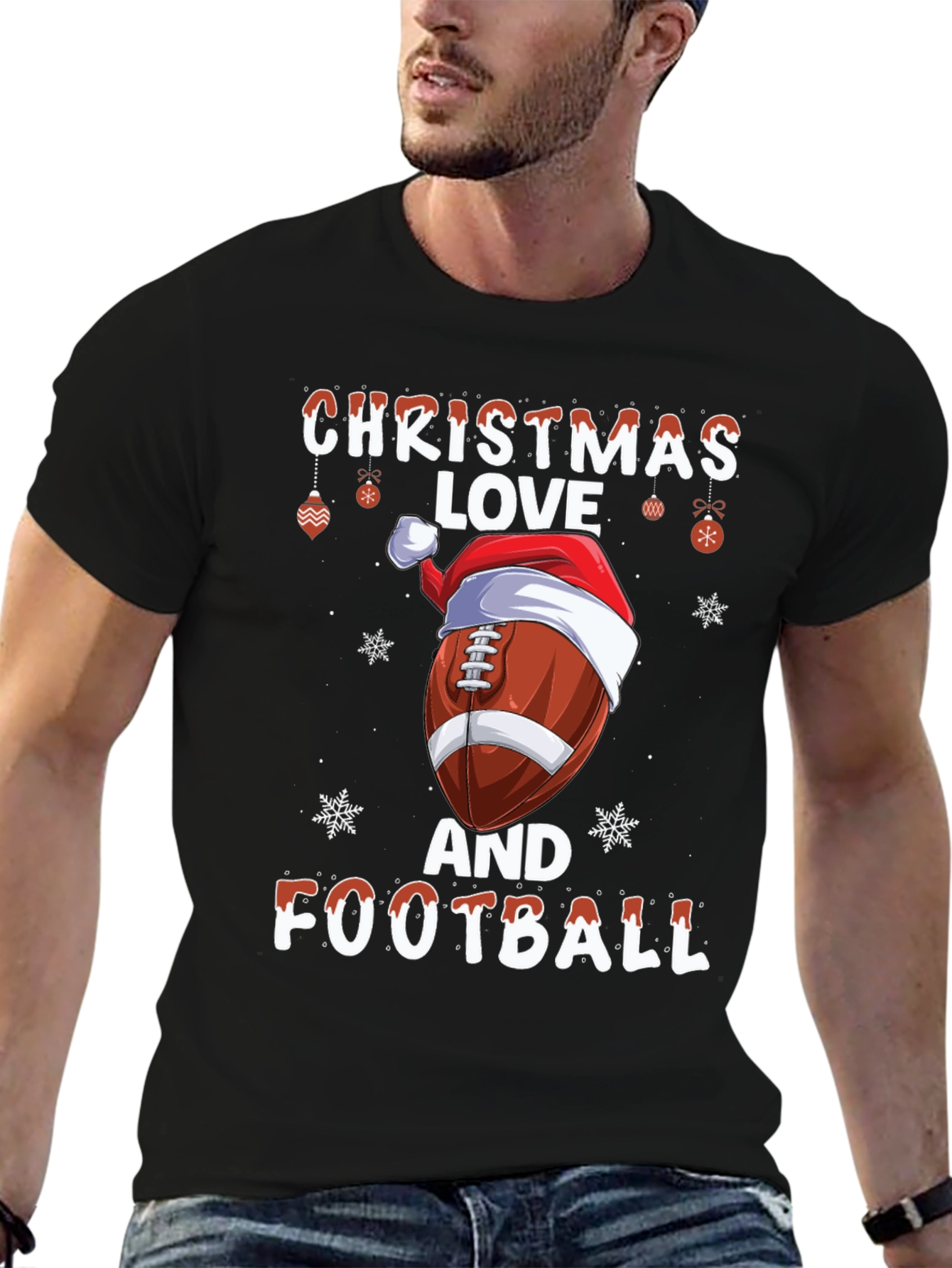 Christmas Football Love Graphic T-Shirt