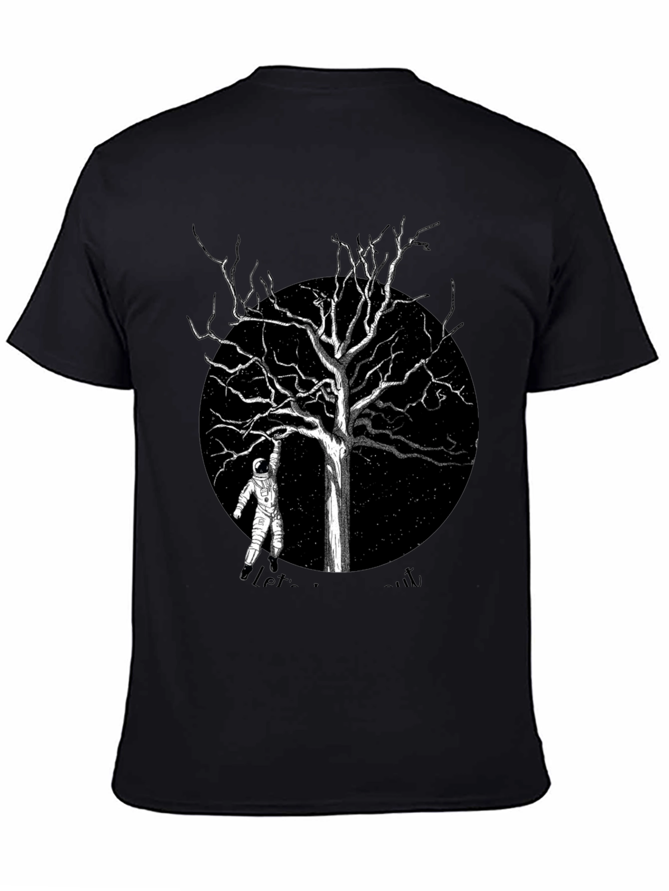 Astronaut Tree Black T-Shirt