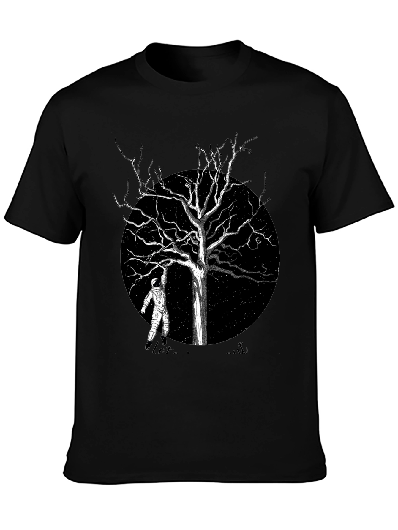 Astronaut Tree Black T-Shirt