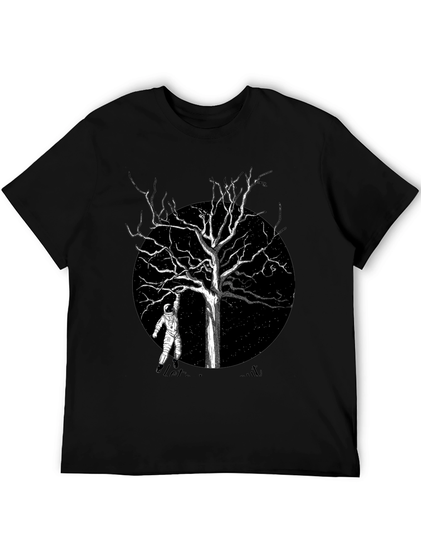 Astronaut Tree Black T-Shirt