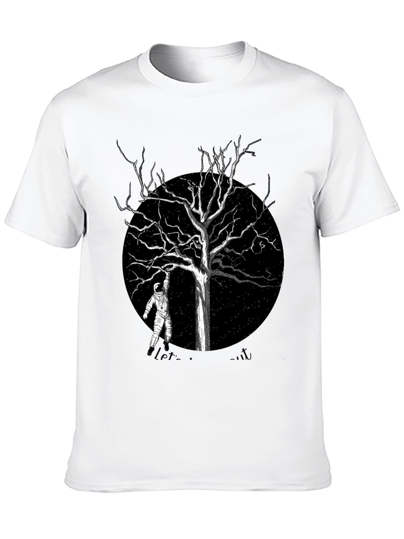 Astronaut Tree Black T-Shirt