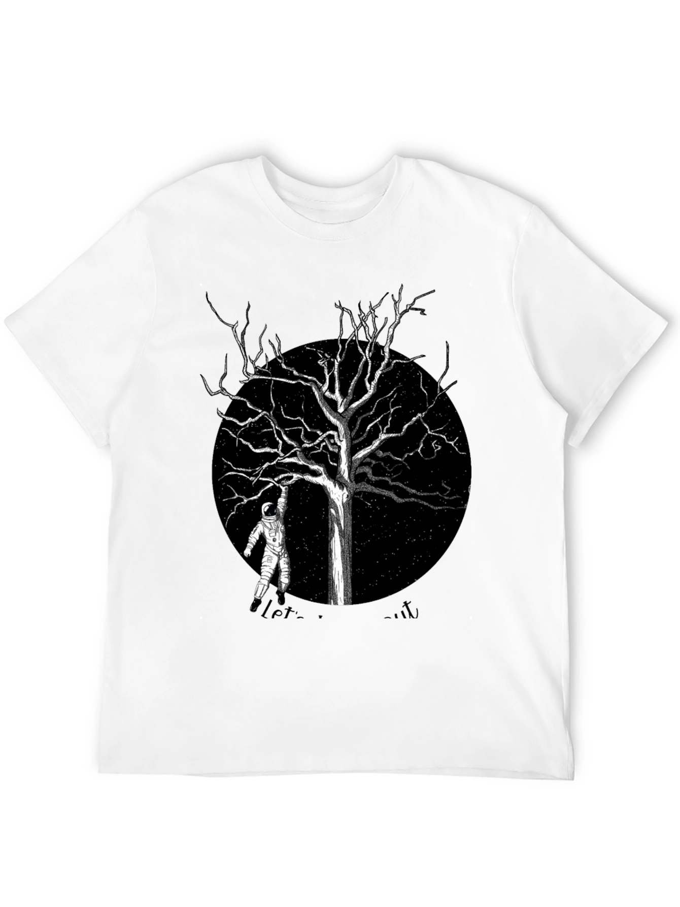 Astronaut Tree Black T-Shirt