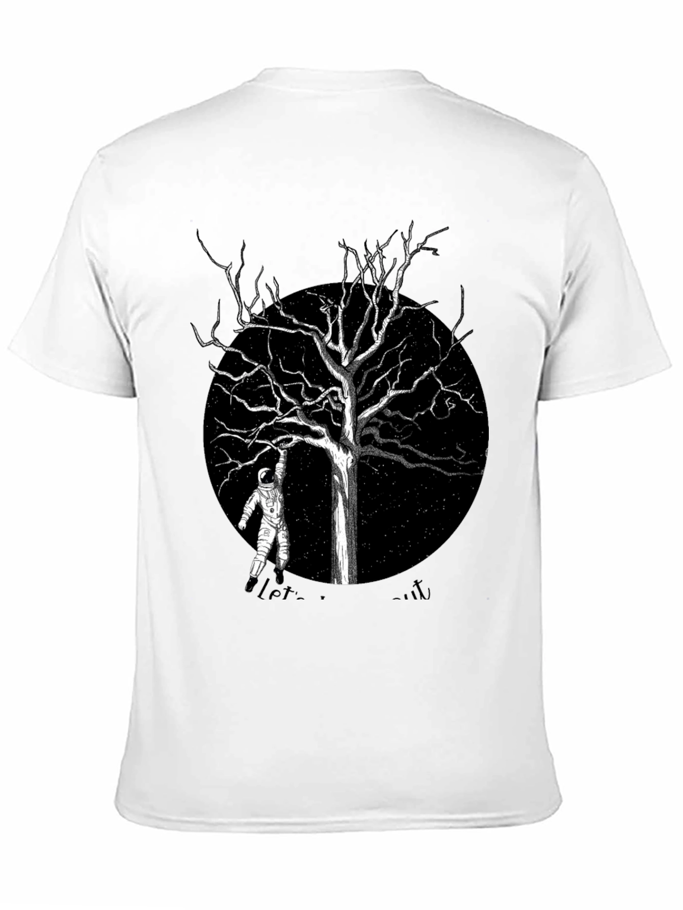 Astronaut Tree Black T-Shirt