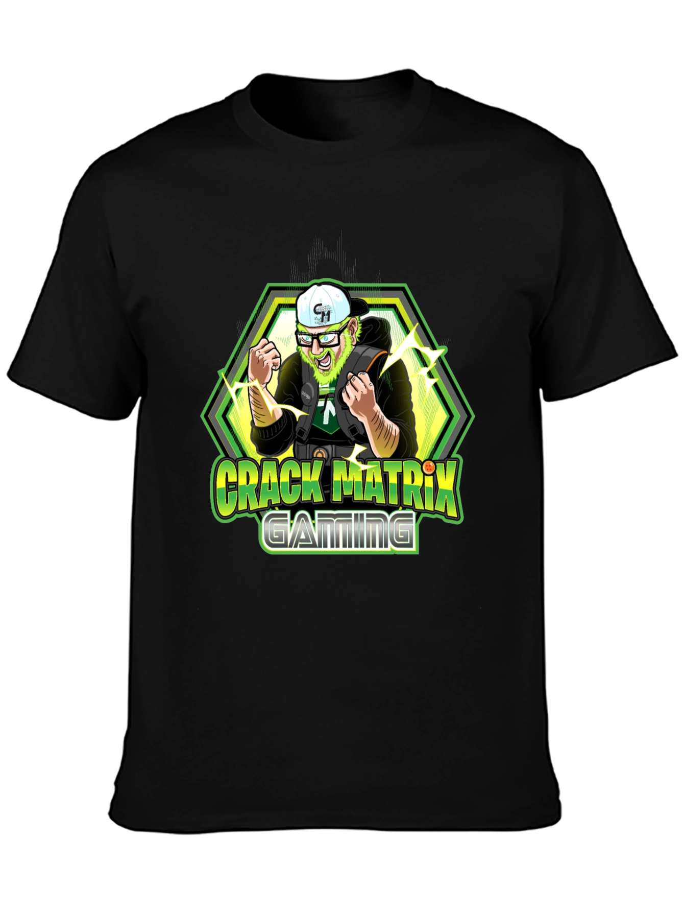 Crack Matrix Gaming Black T-Shirt