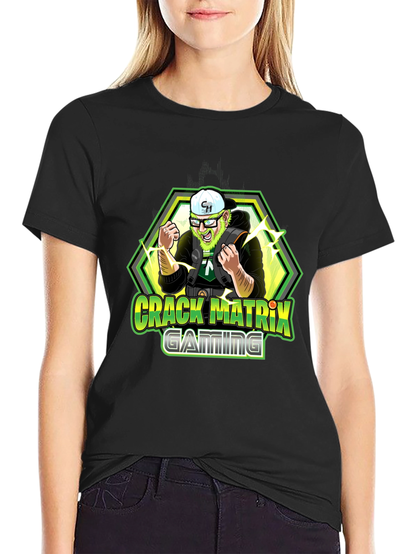 Crack Matrix Gaming Black T-Shirt
