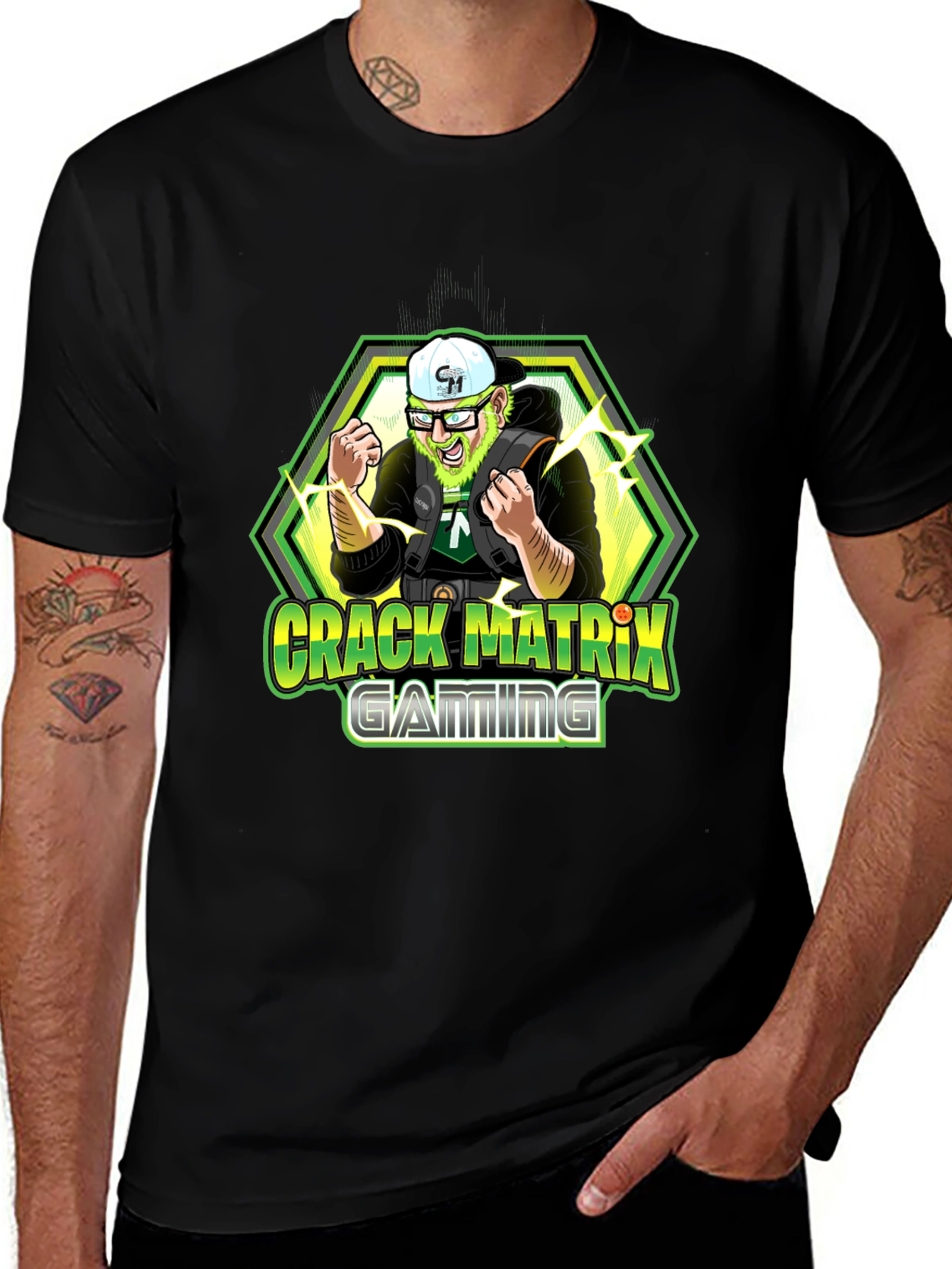 Crack Matrix Gaming Black T-Shirt