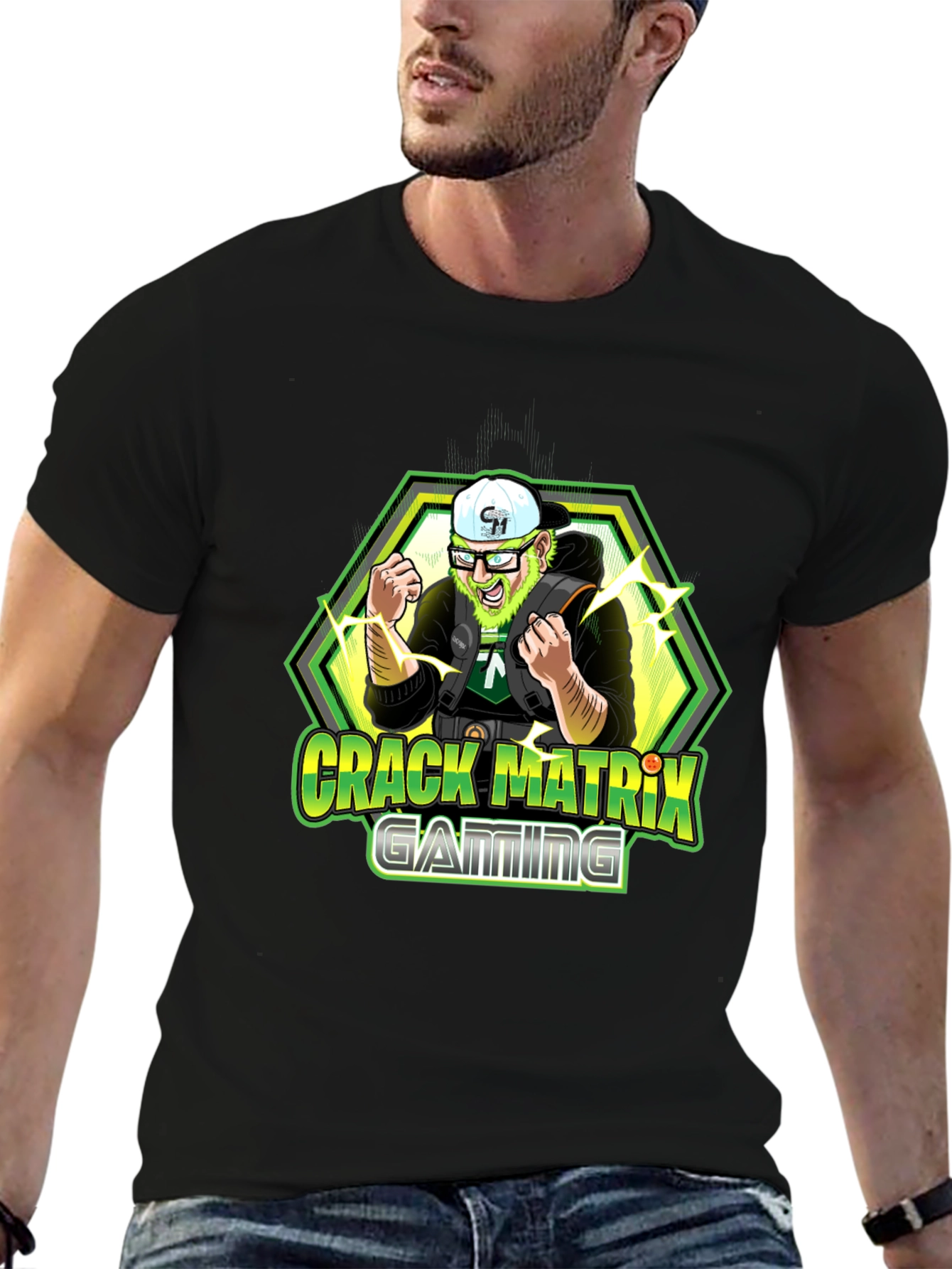 Crack Matrix Gaming Black T-Shirt