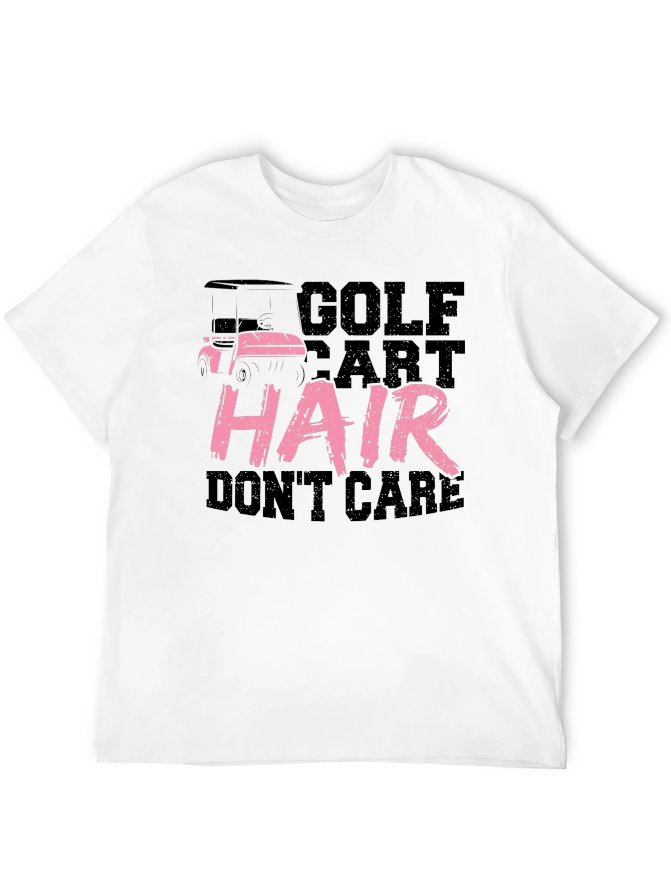 Golf Cart Hair Dont Care Tee - Black Cotton