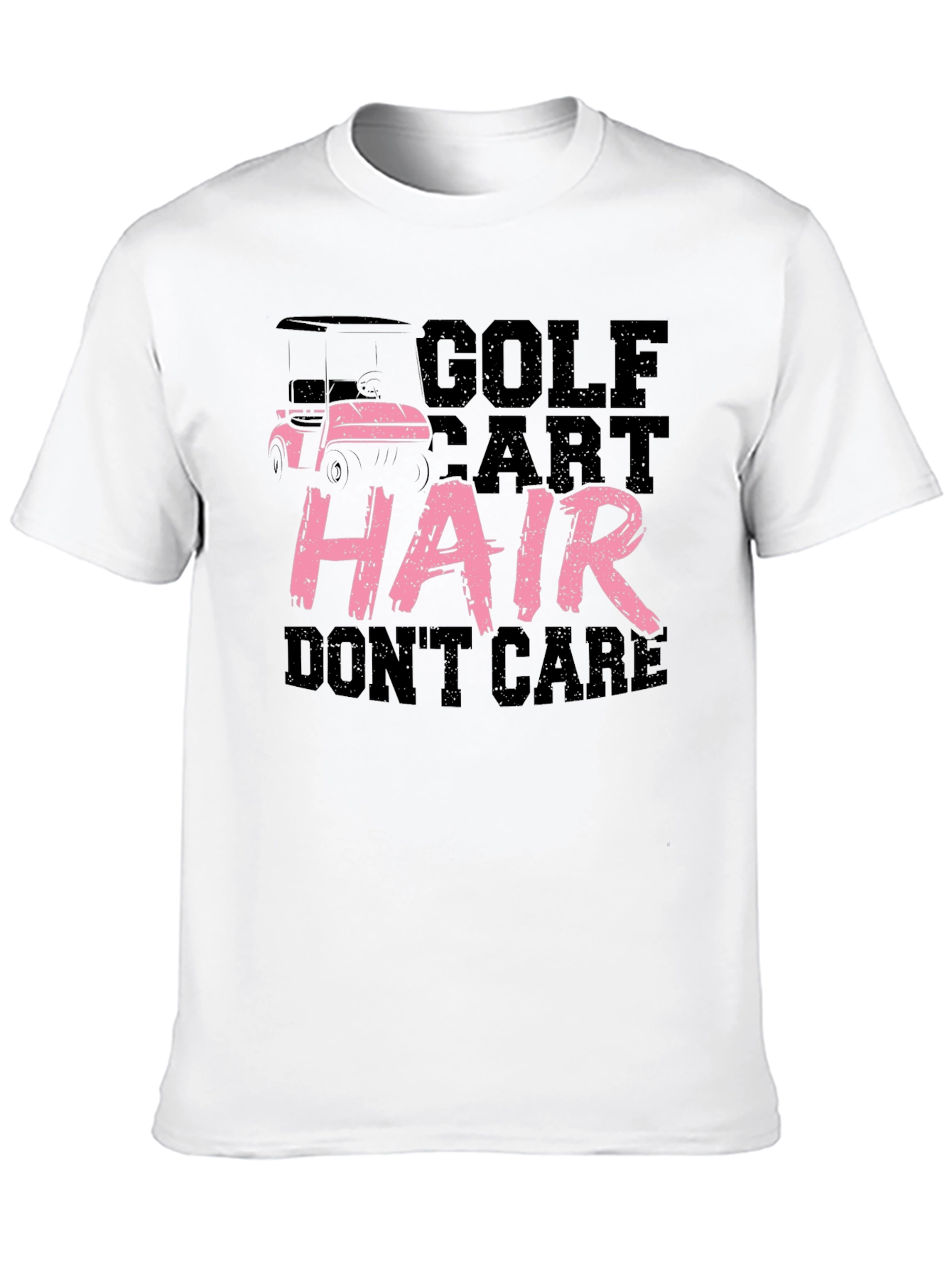 Golf Cart Hair Dont Care Tee - Black Cotton