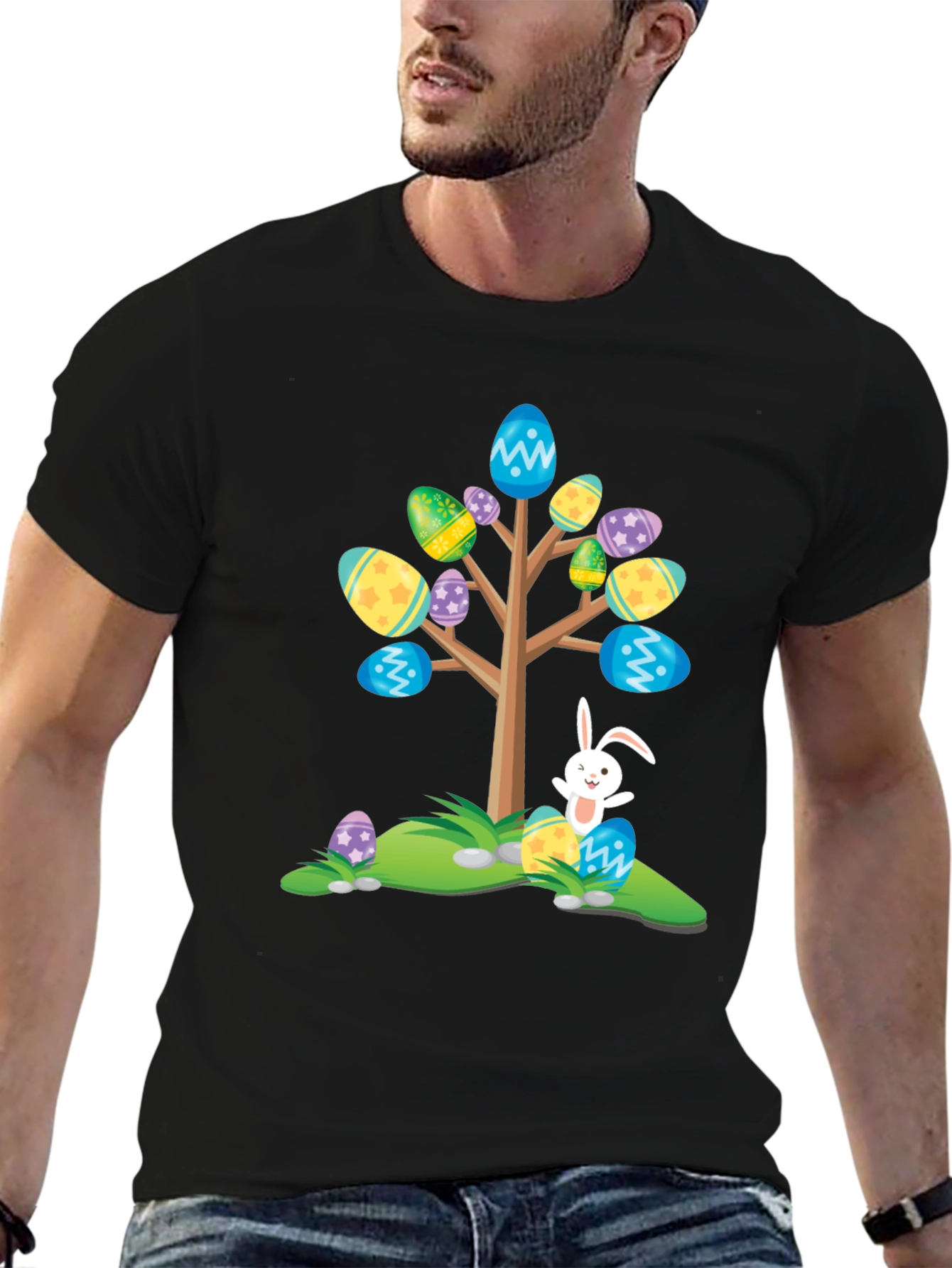 Easter Egg Tree Bunny T-Shirt - Fun Holiday Apparel