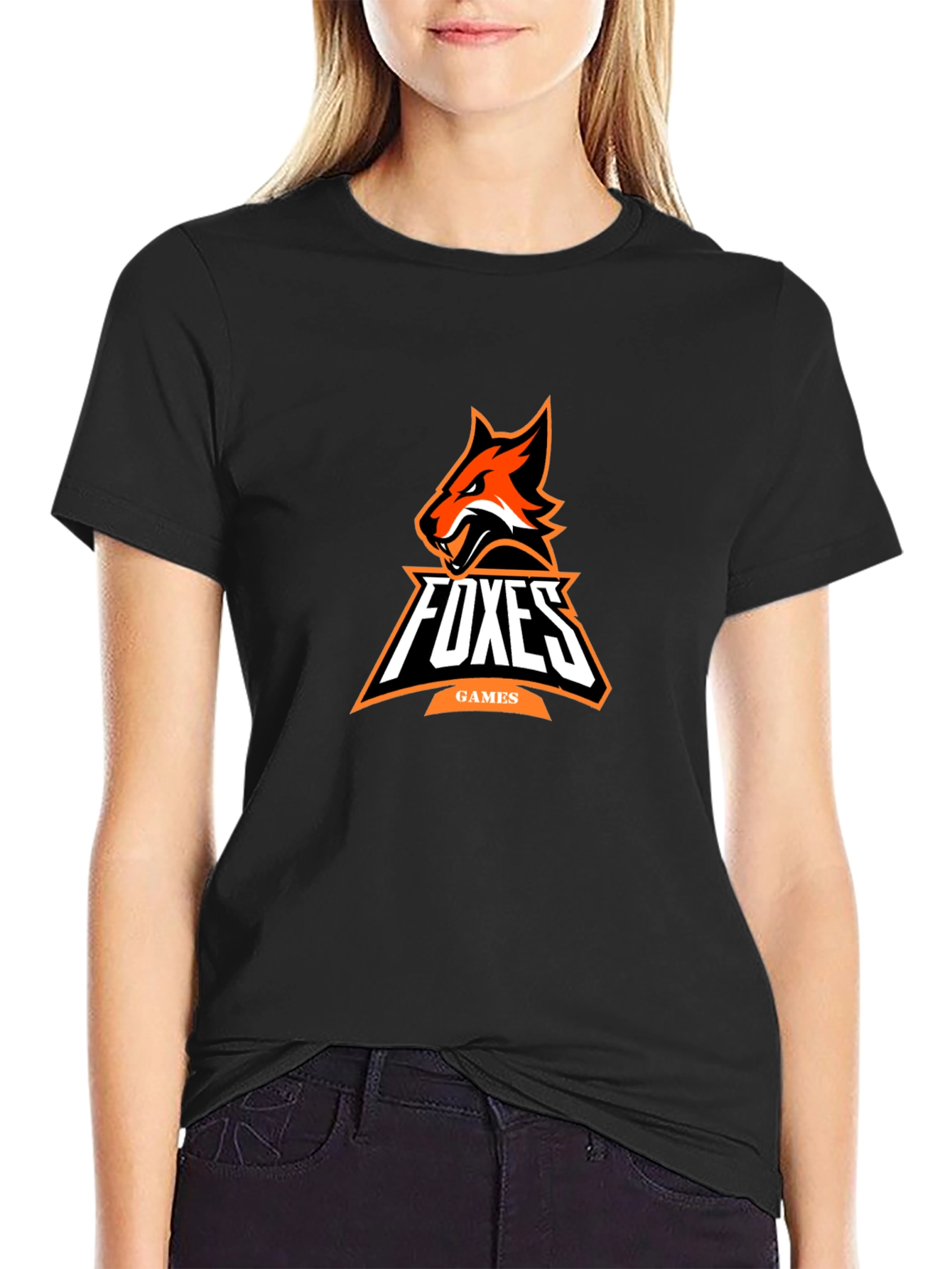 Foxes Games Black Graphic Tee
