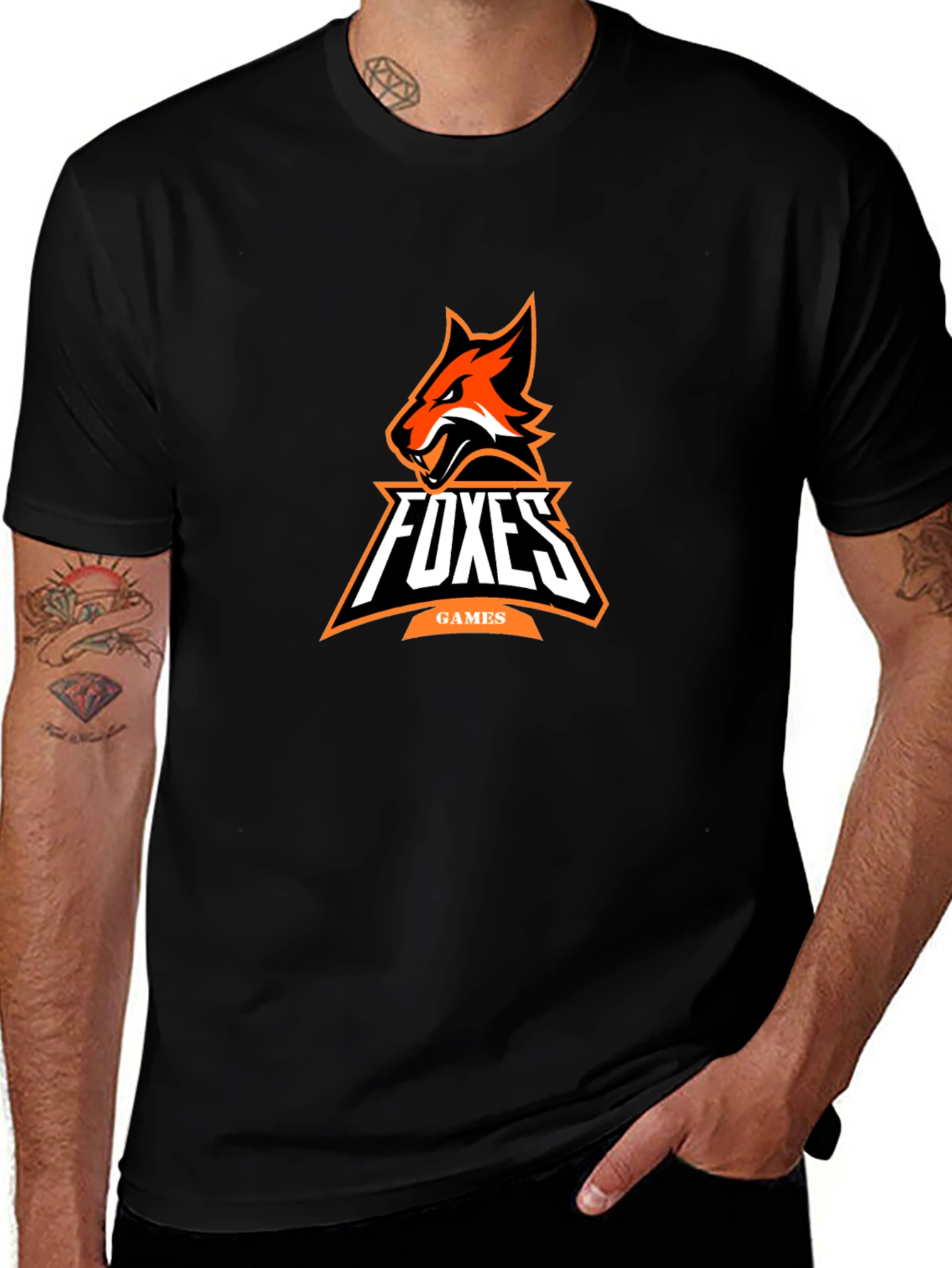 Foxes Games Black Graphic Tee