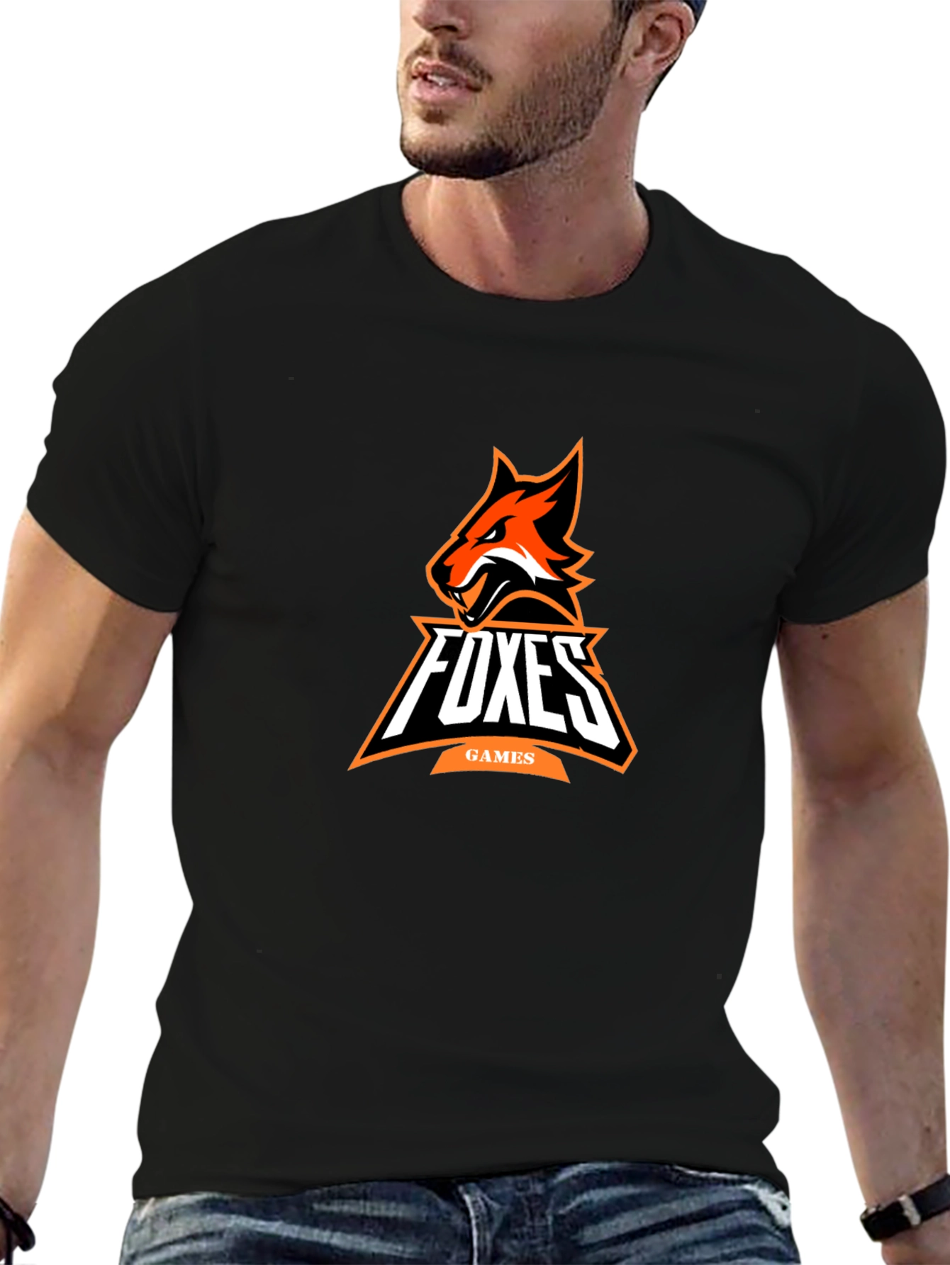 Foxes Games Black Graphic Tee