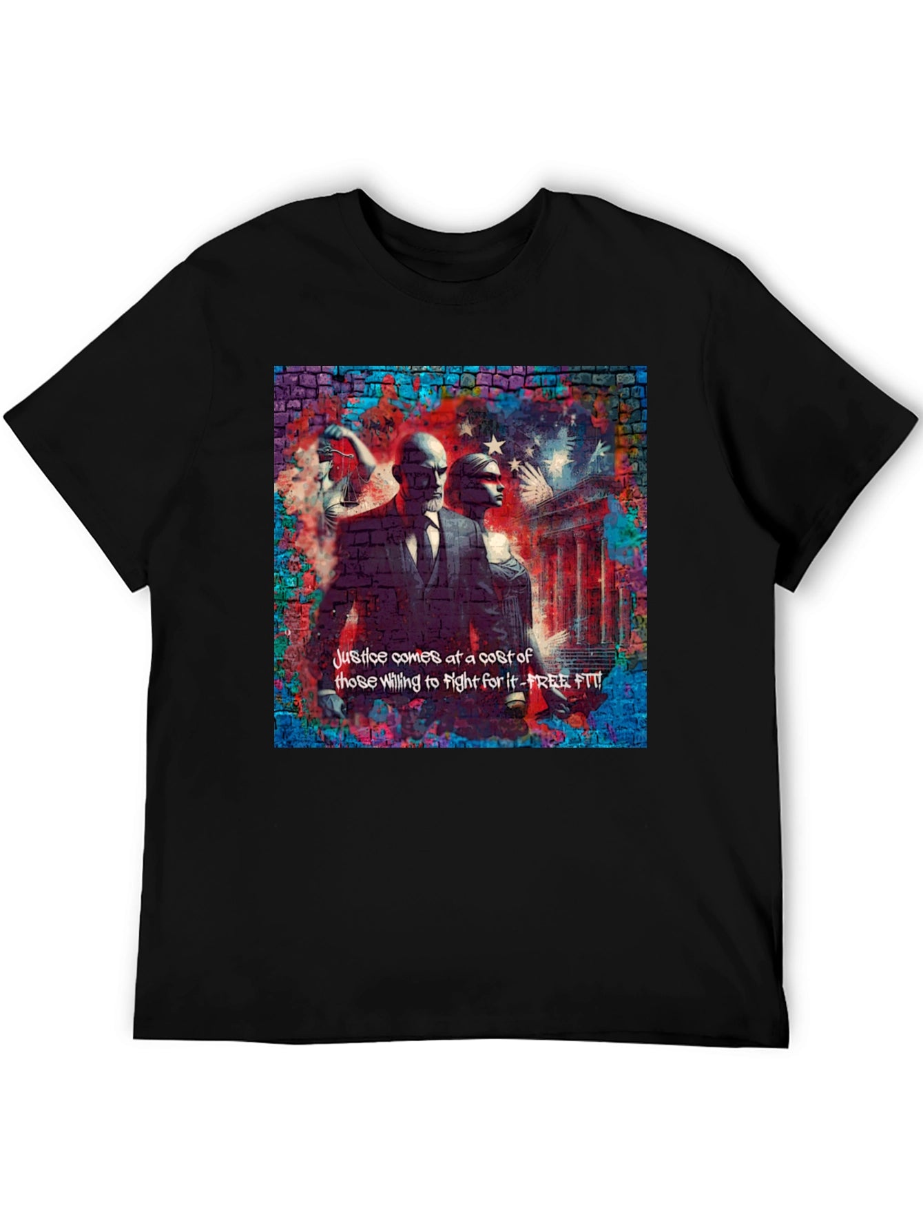 Justice Graphic Print Black T-Shirt