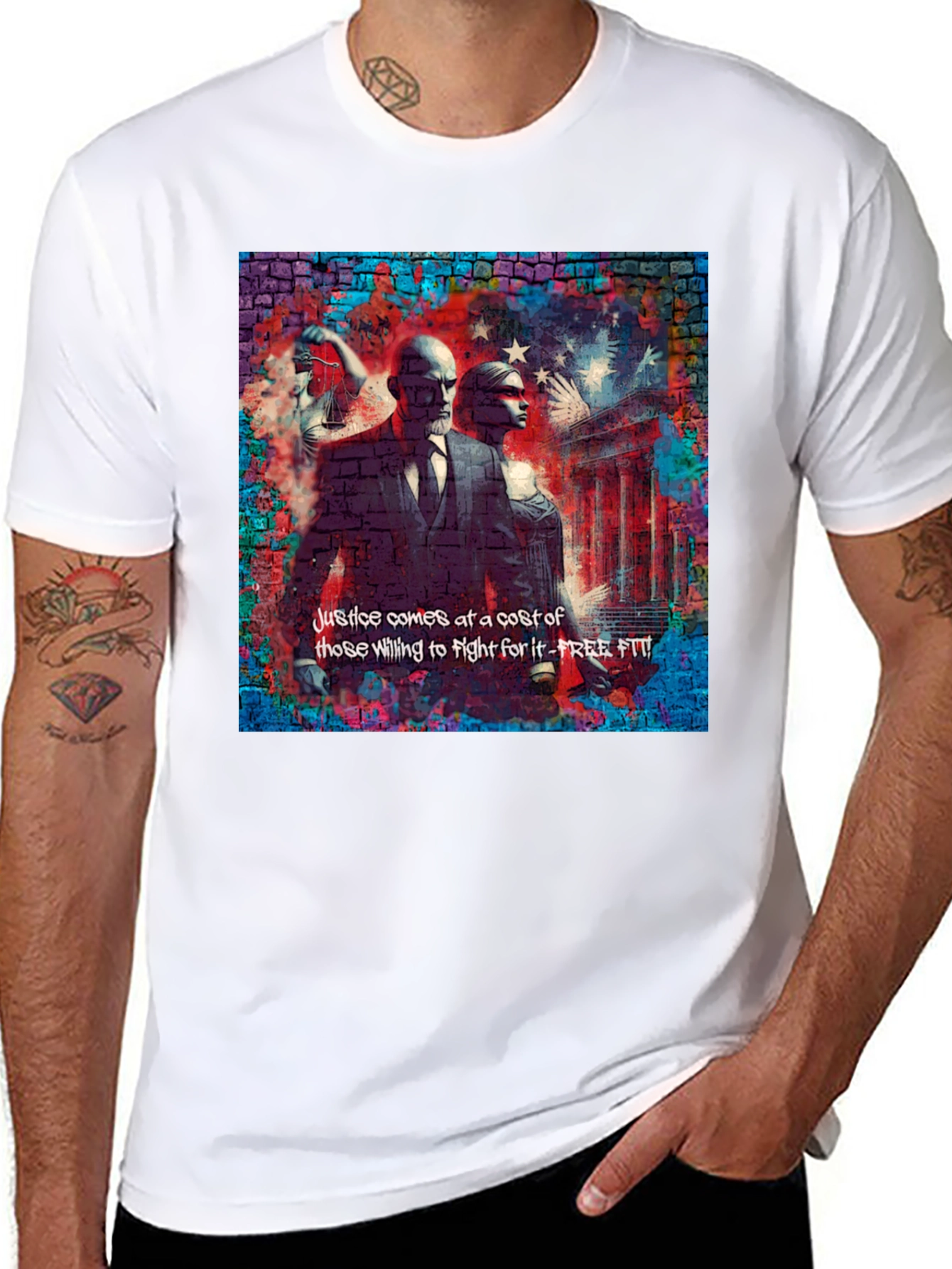 Justice Graphic Print Black T-Shirt
