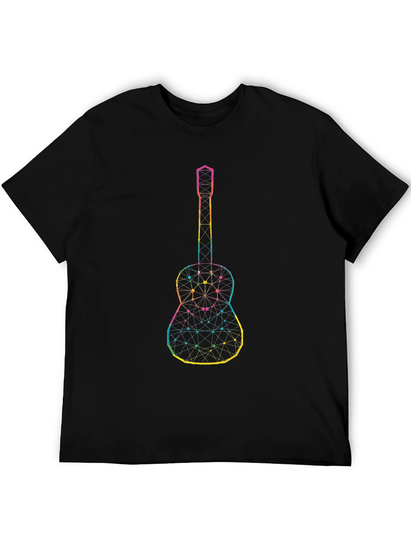 Geometric Guitar Graphic Black Tee