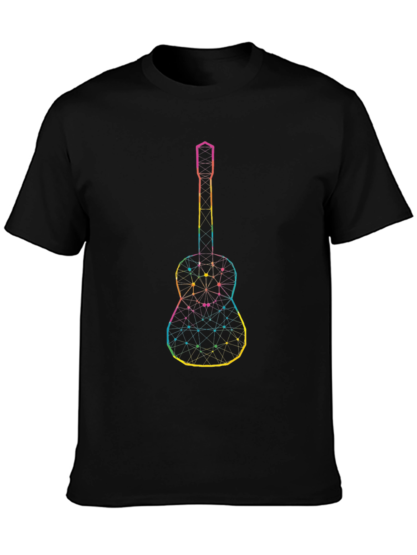 Geometric Guitar Graphic Black Tee