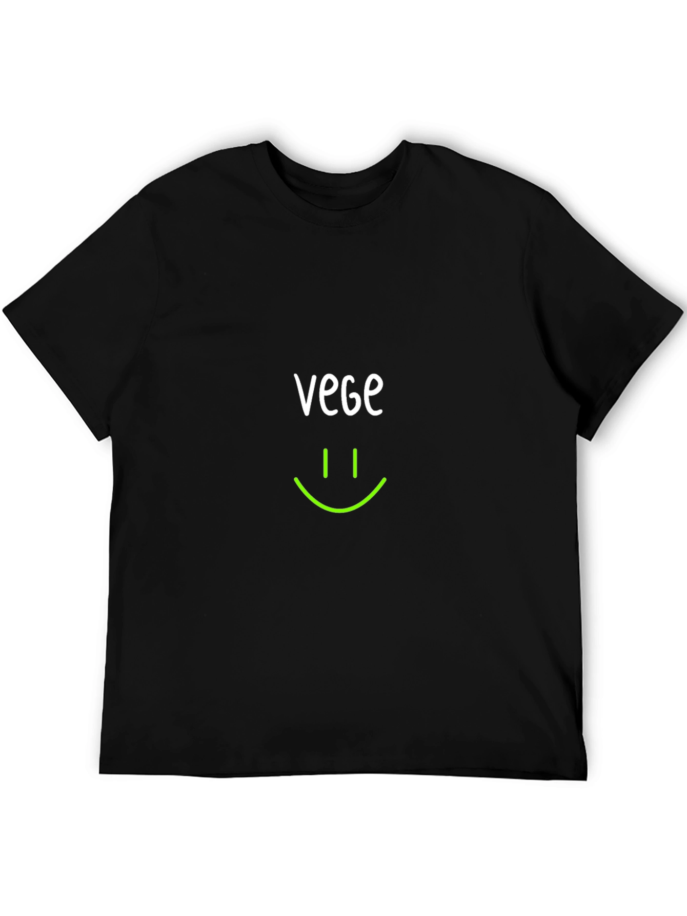 Vegan Smile T-Shirt -  Black Crew Neck