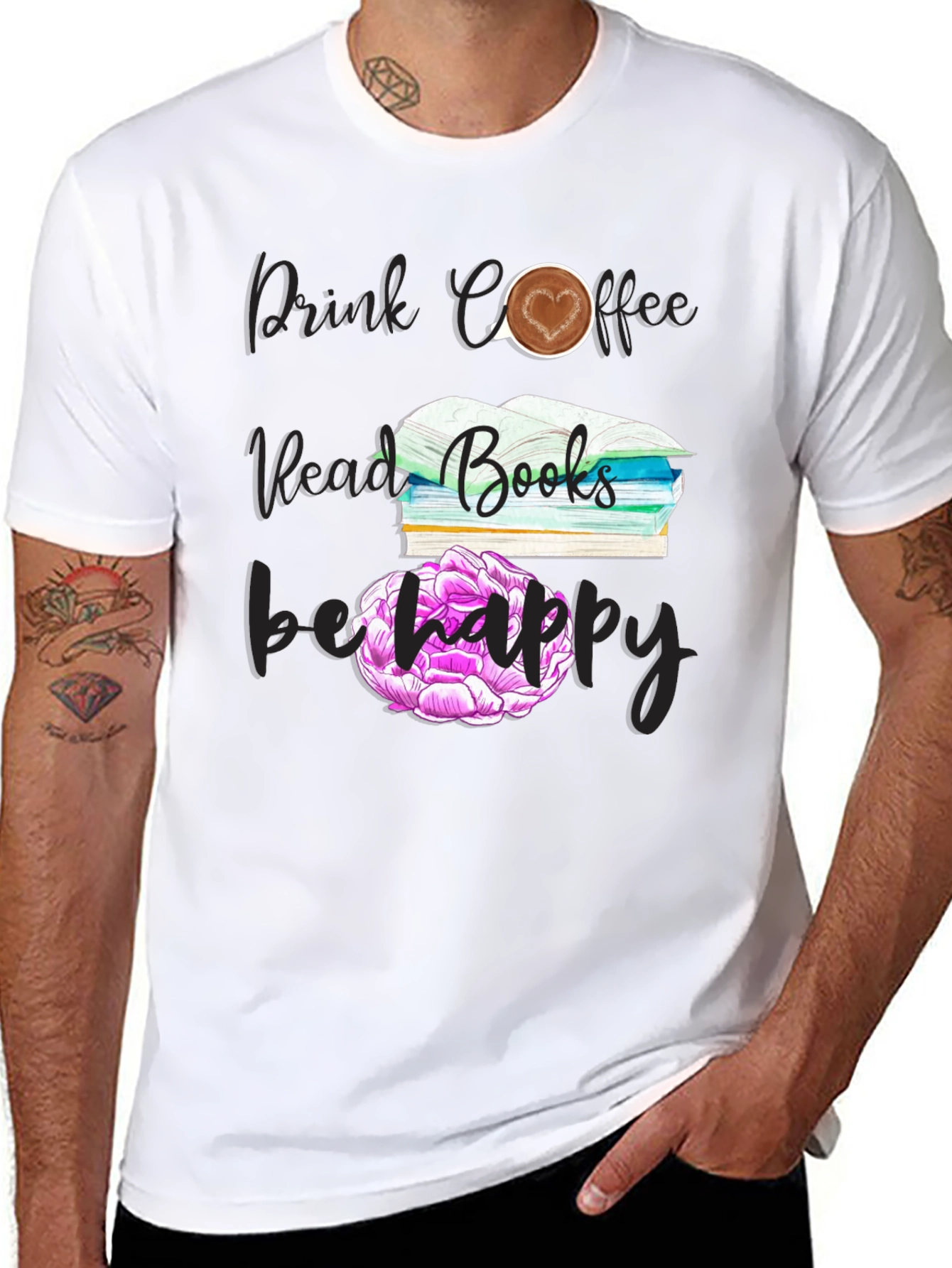Drink Coffee Read Books Be Happy T-Shirt