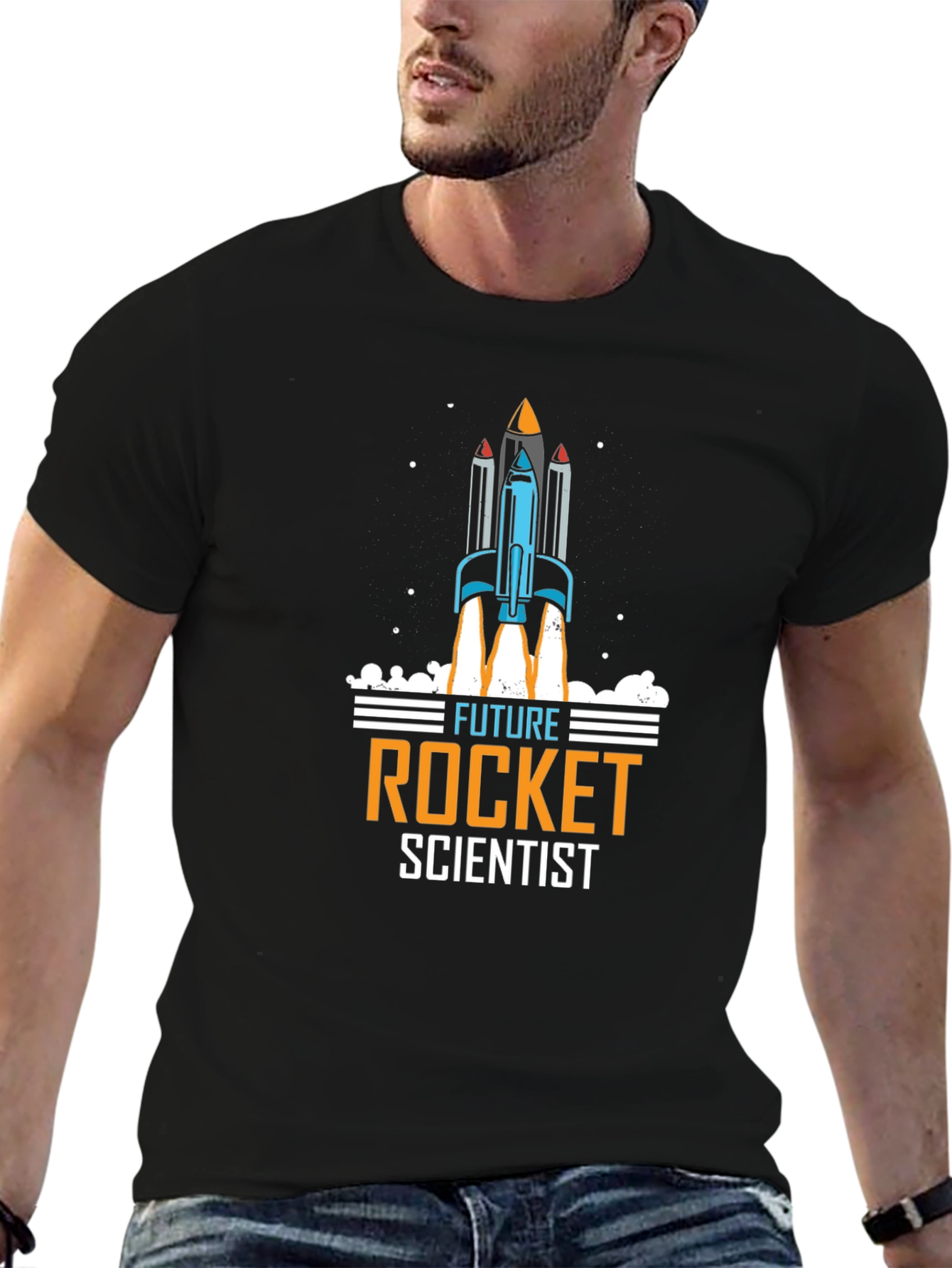 Future Rocket Scientist Graphic T-Shirt - Black