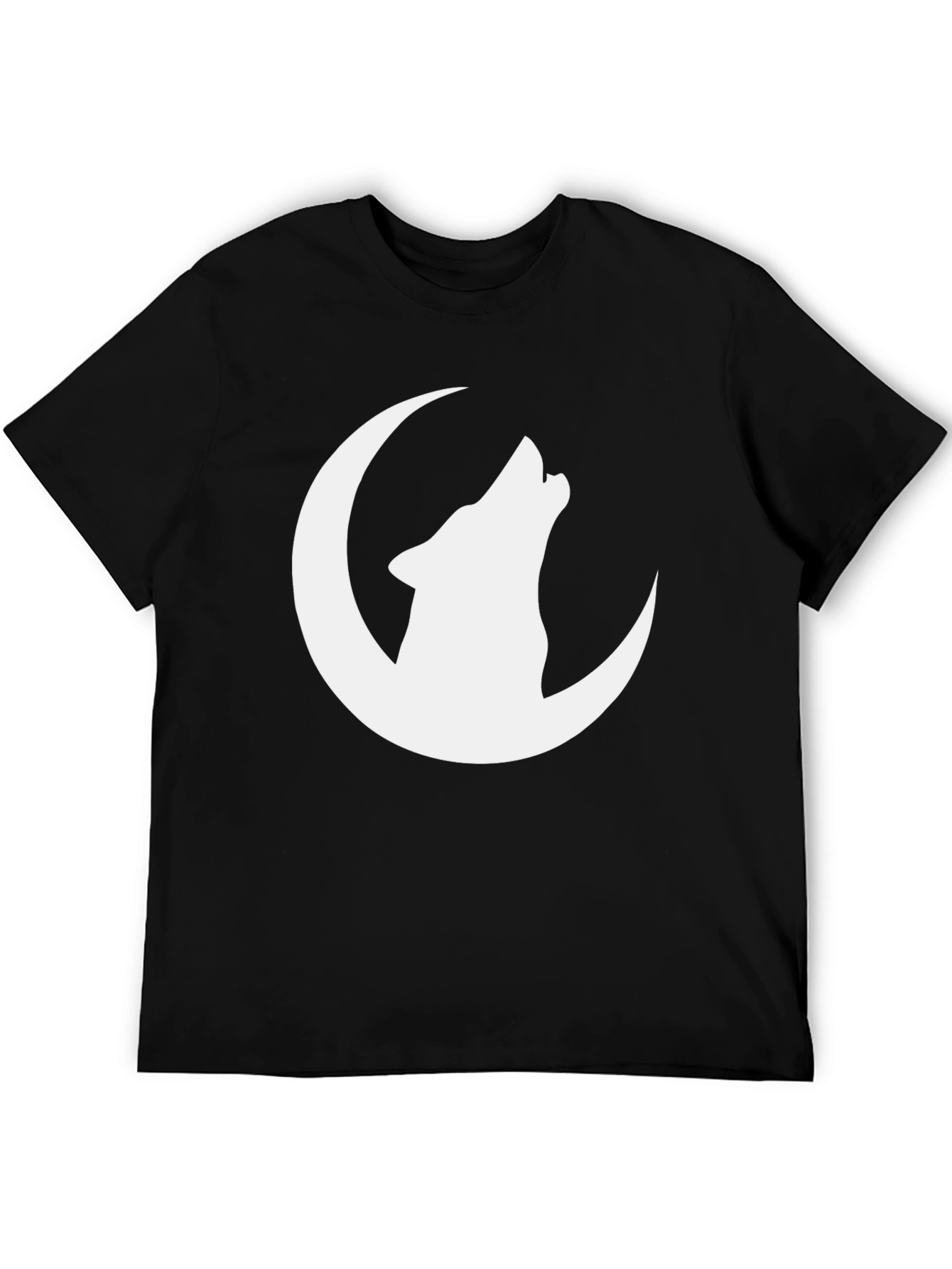 Wolf Moon Graphic Tee - Black Cotton T-Shirt