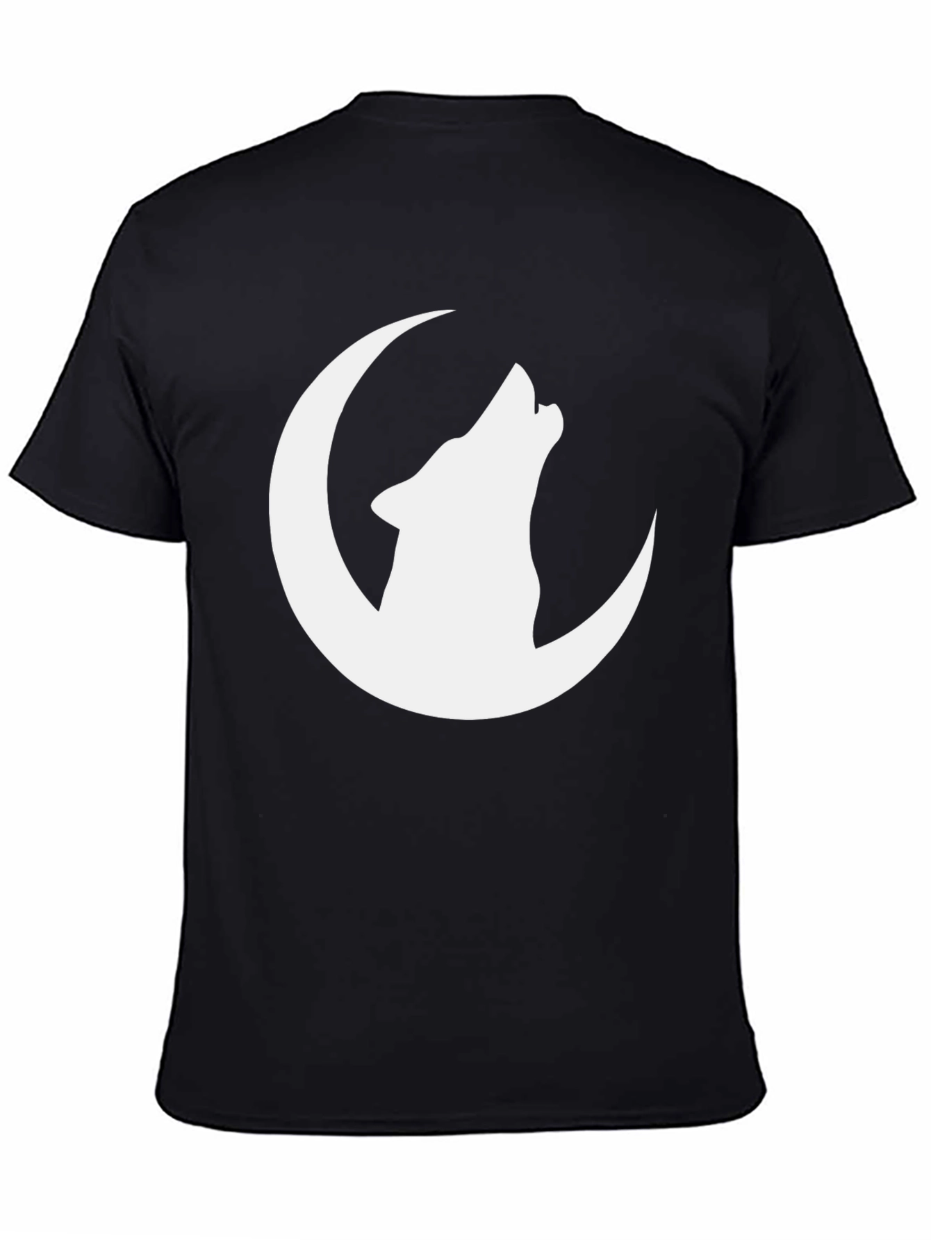 Wolf Moon Graphic Tee - Black Cotton T-Shirt