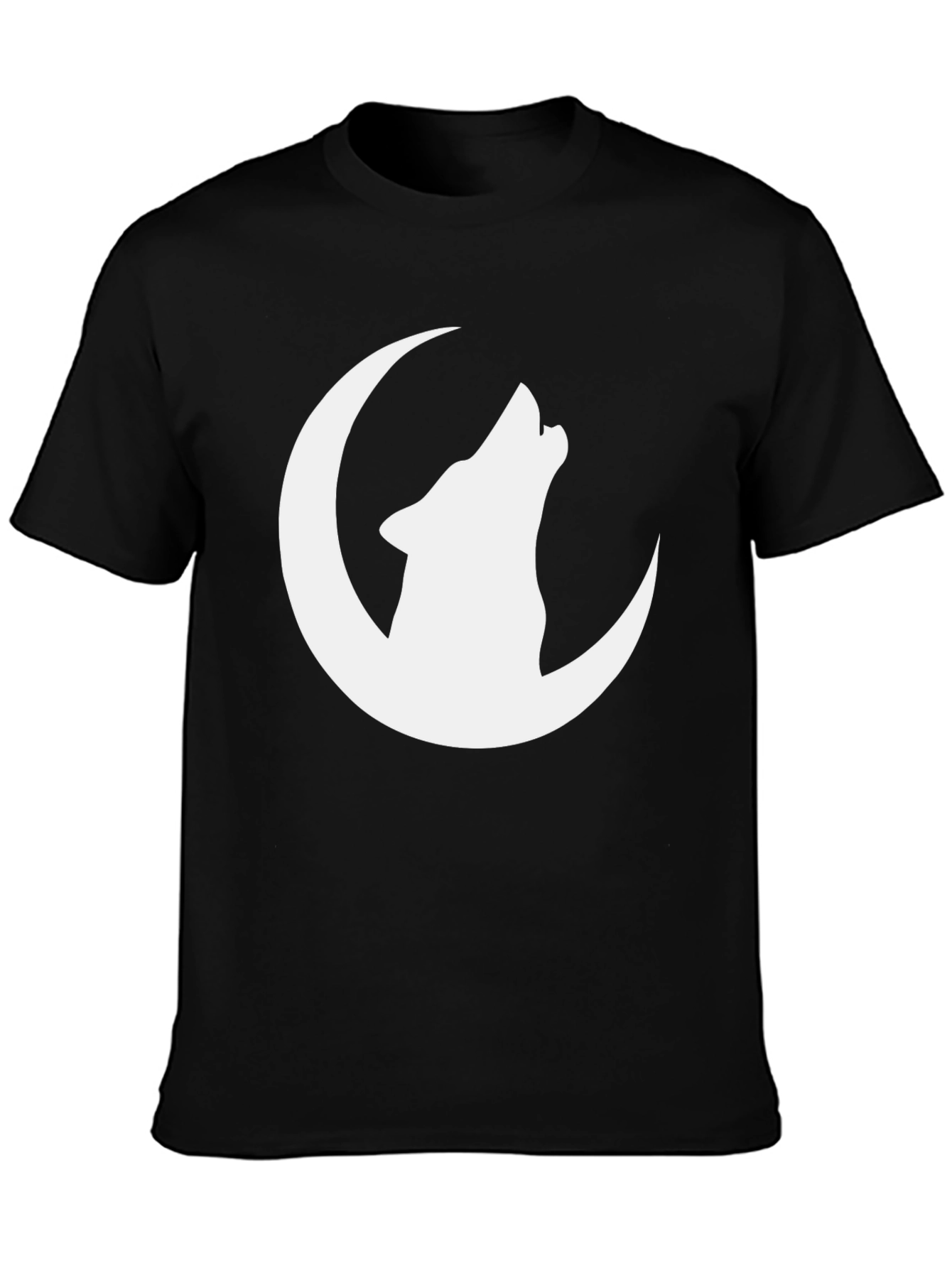 Wolf Moon Graphic Tee - Black Cotton T-Shirt
