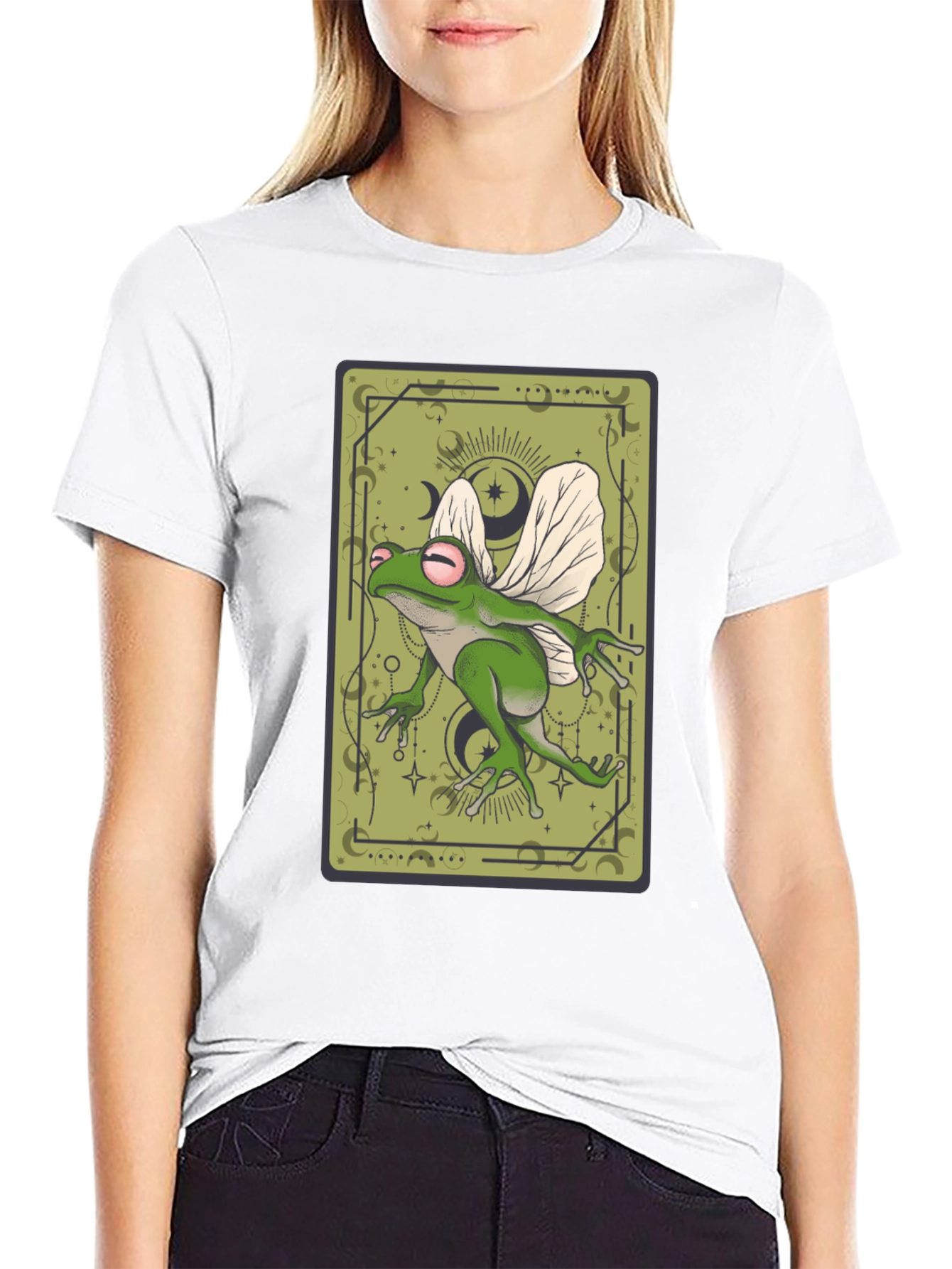 Whimsical Frog Tarot Card Graphic Tee